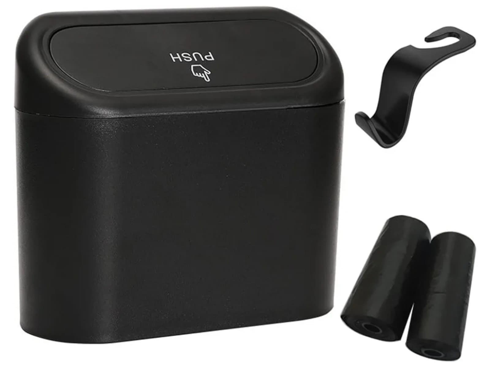 Mini Car Trash Can with Lid Leakproof Trash Can Bin with 30 Pcs Car Trash Bags - Image 1