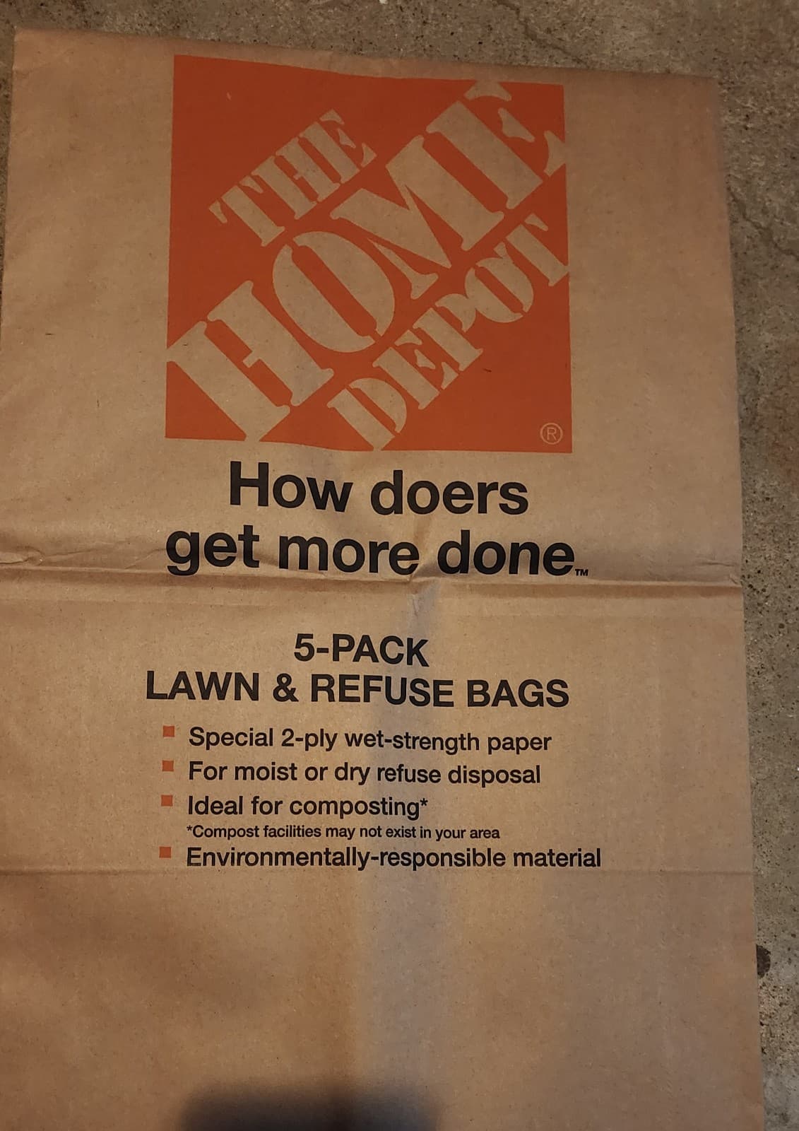 30 Gallon Lawn & Leaf 2-Ply Heavy Duty Paper Yard Waste Compost Paper Bags 30 Ct - Image 1