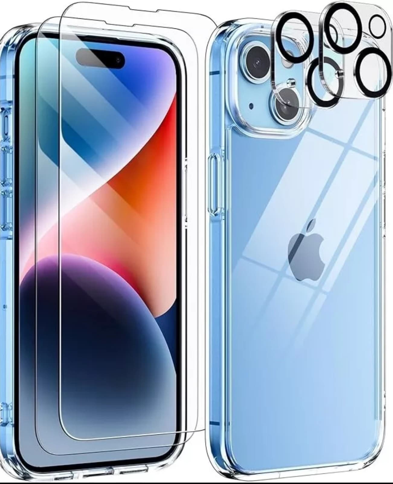 iPhone 15 Case, 2 Tempered Glass Screen Protector+2 Lens protector by Aven - Image 1