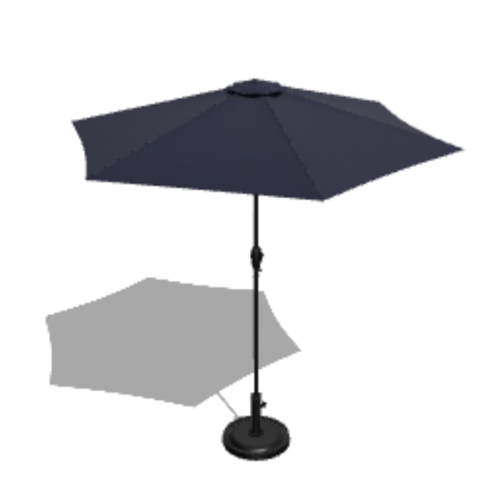 Style Selections 7.5-ft Steel Blue Push-button Tilt Market Patio Umbrella - Image 1