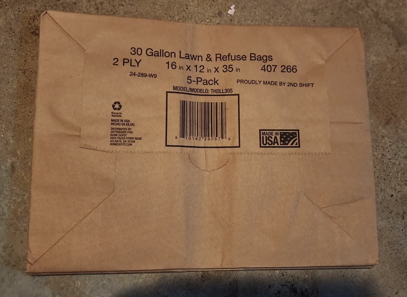 30 Gallon Lawn & Leaf 2-Ply Heavy Duty Paper Yard Waste Compost Paper Bags 30 Ct - Thumbnail 2