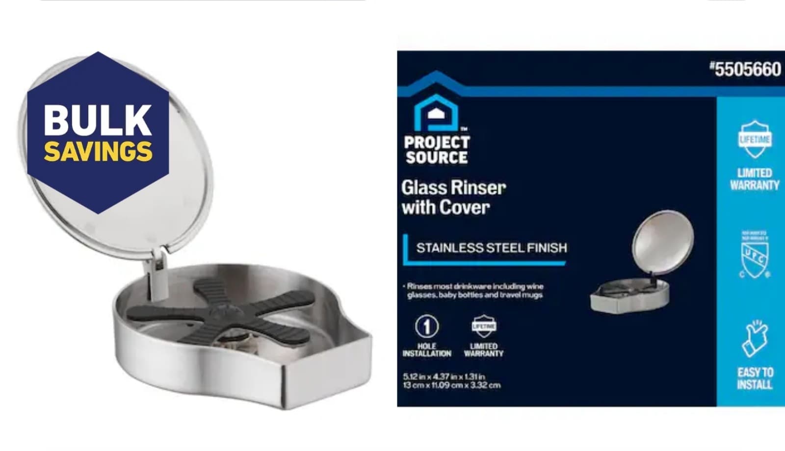 Project Source Glass Rinser with Cover - Image 1