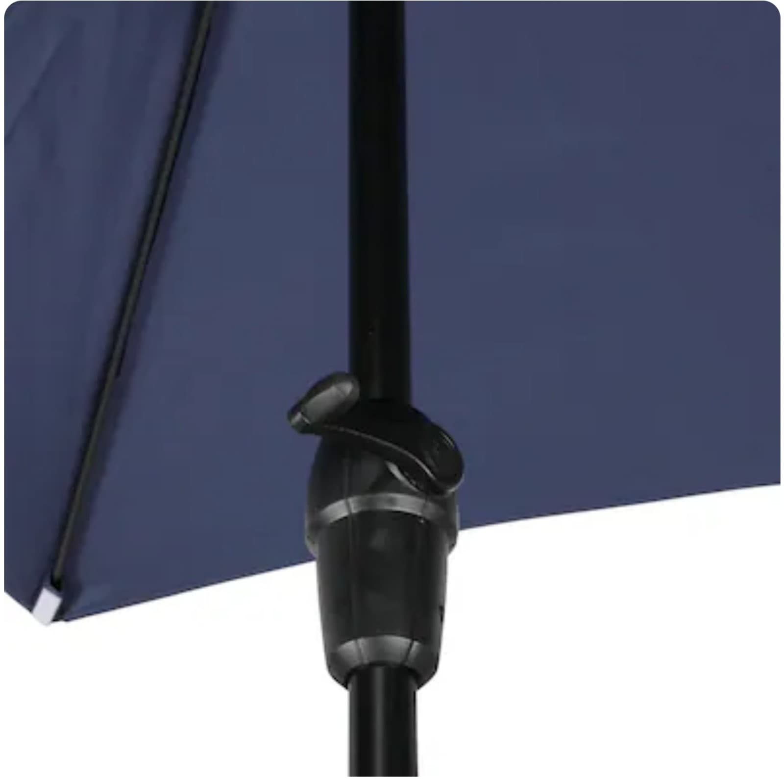 Style Selections 7.5-ft Steel Blue Push-button Tilt Market Patio Umbrella - Thumbnail 4