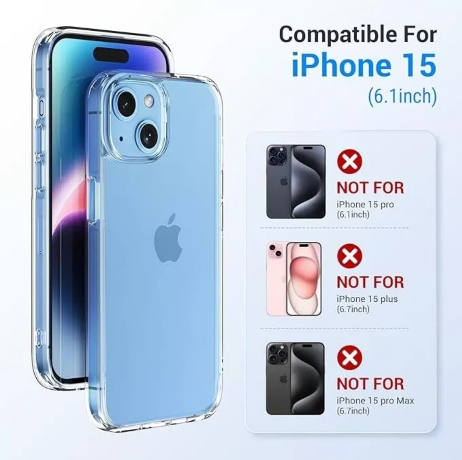 iPhone 15 Case, 2 Tempered Glass Screen Protector+2 Lens protector by Aven - Thumbnail 2