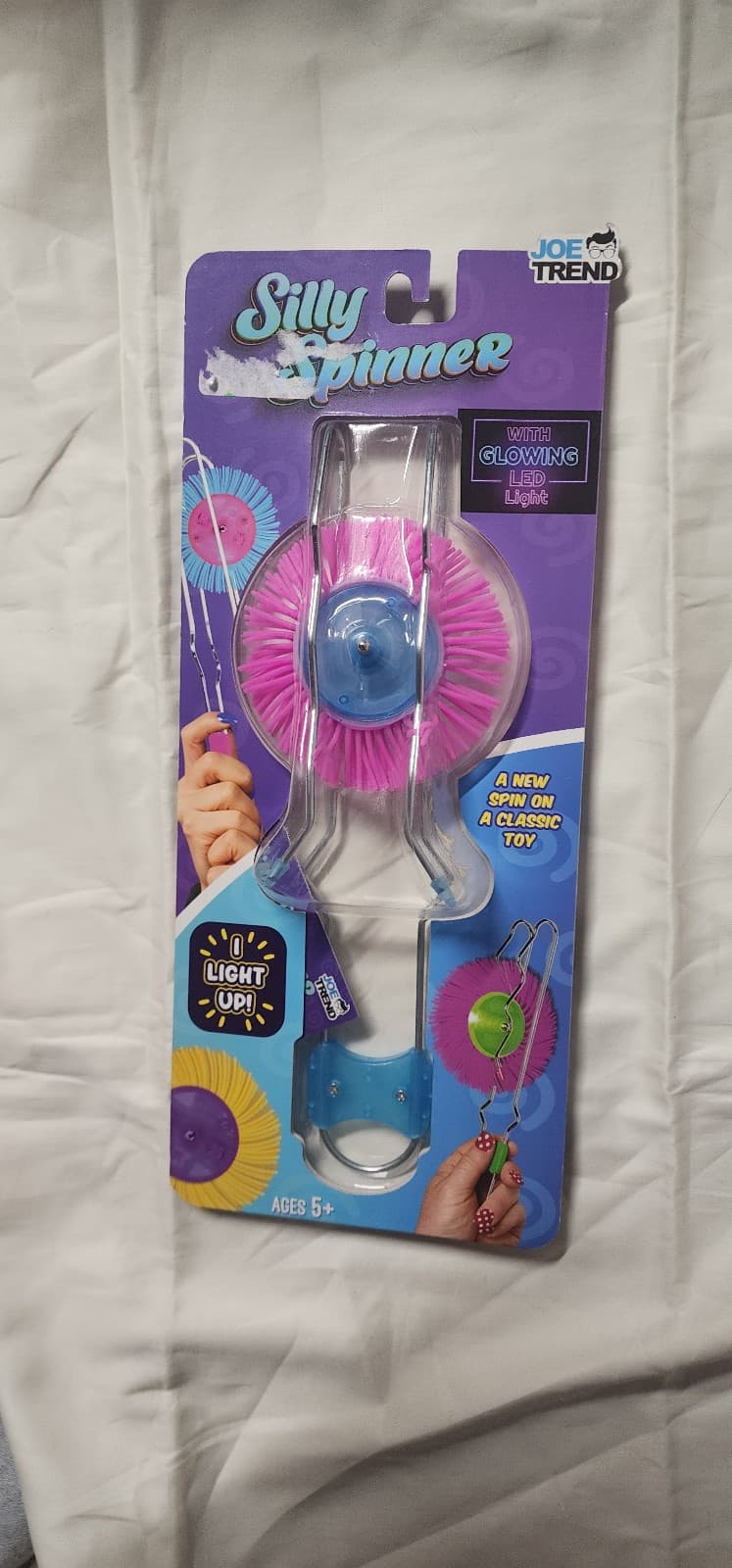 Joe Trend Silly Spinner - Pink & Blue with Glowing LED Light Ages 5+ New Sealed - Thumbnail 2