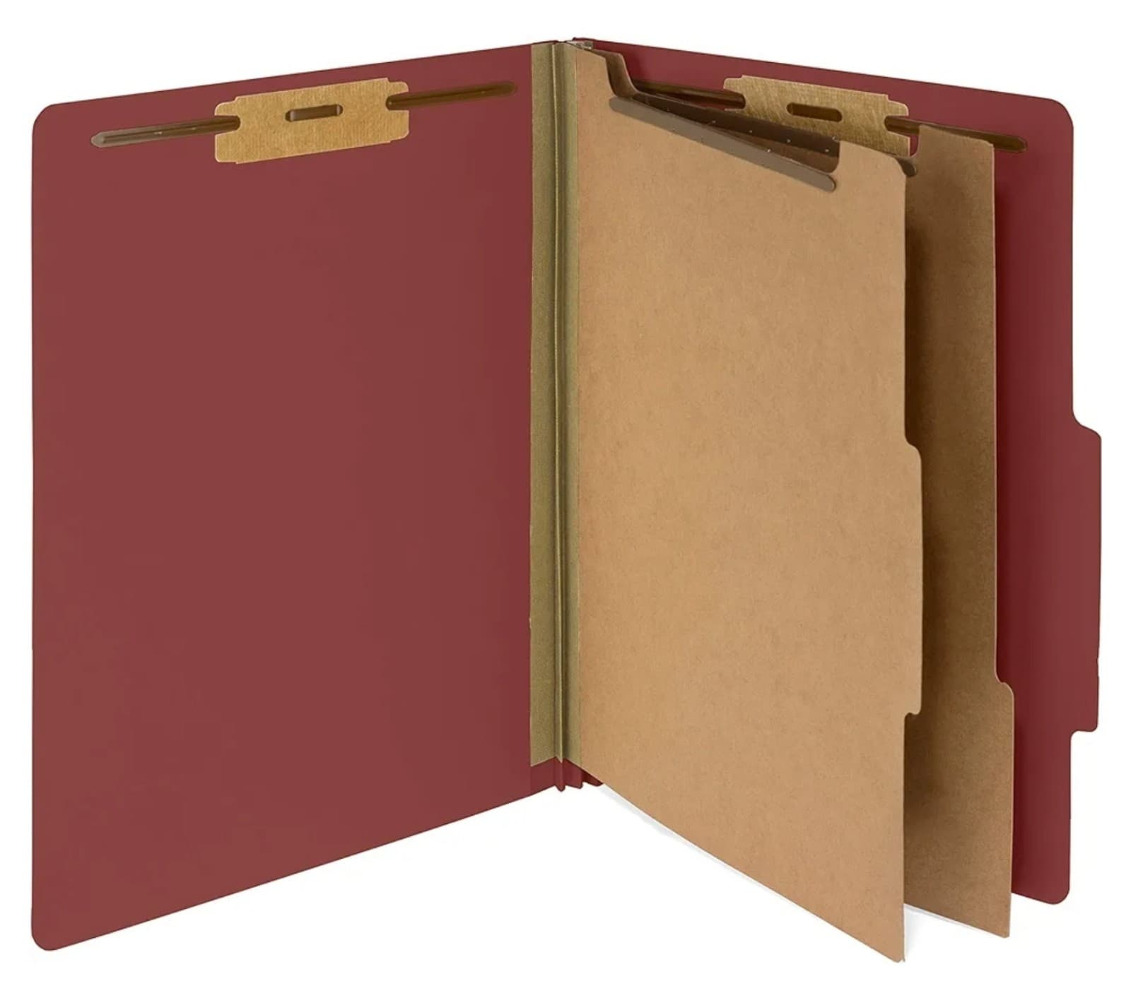 Red Classification Folders - 2 Divider - 2 Inch Tyvek Expansions - 2 Prong 10ct - Image 1