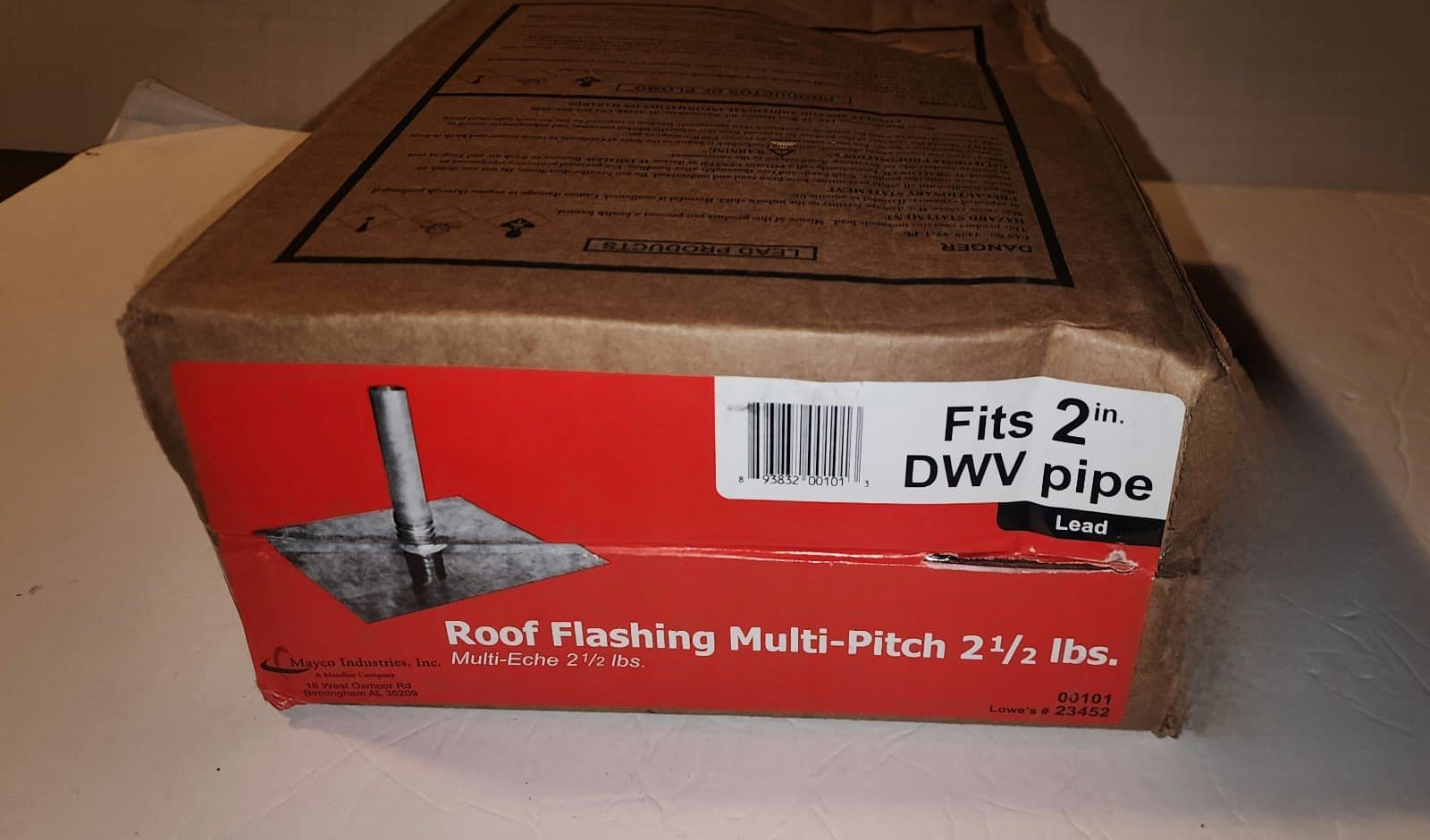 Roof Flashing Multi Pitch 2 1/2 Pounds fits 2" pipe - Image 1