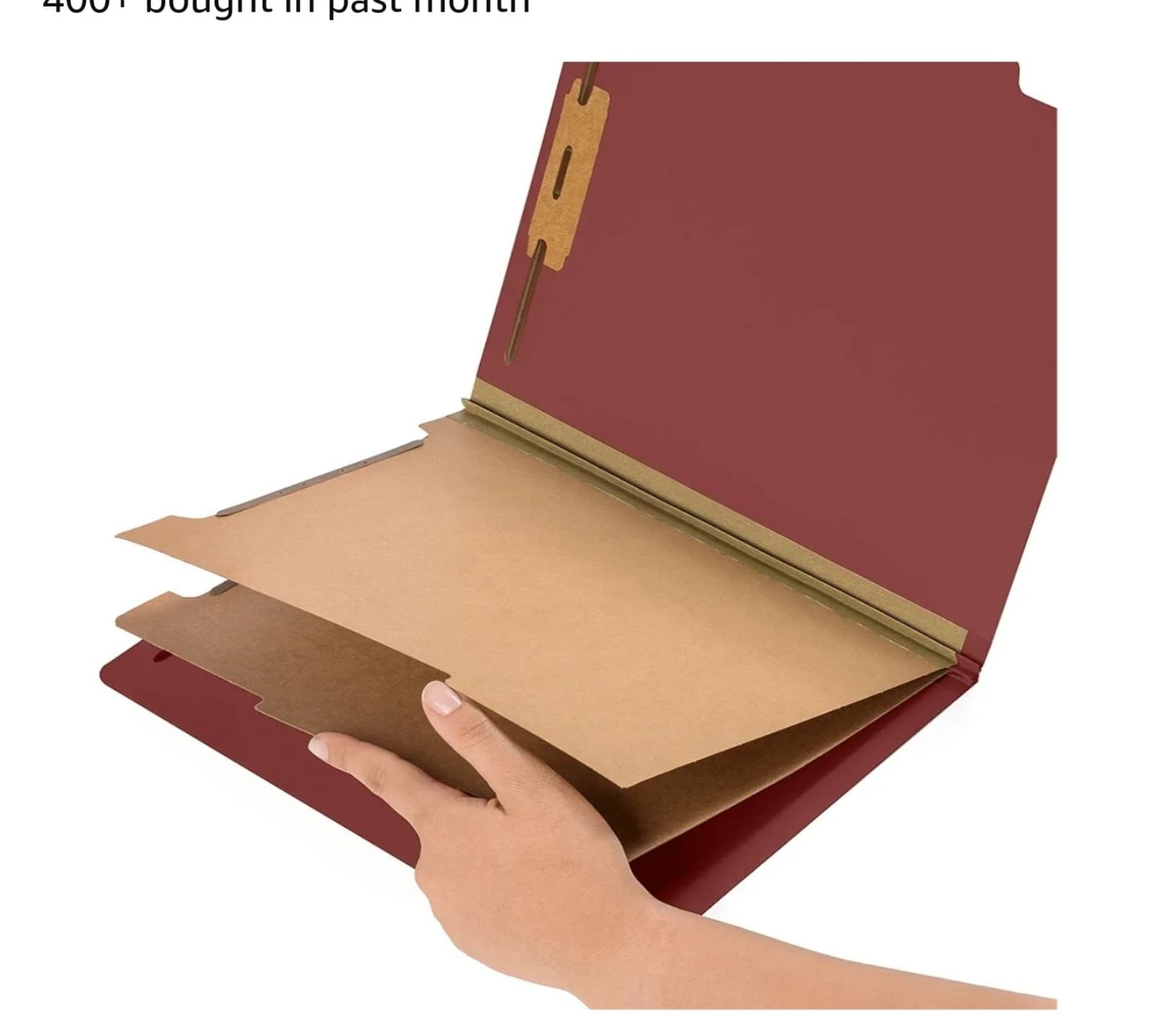 Red Classification Folders - 2 Divider - 2 Inch Tyvek Expansions - 2 Prong 10ct - Thumbnail 3