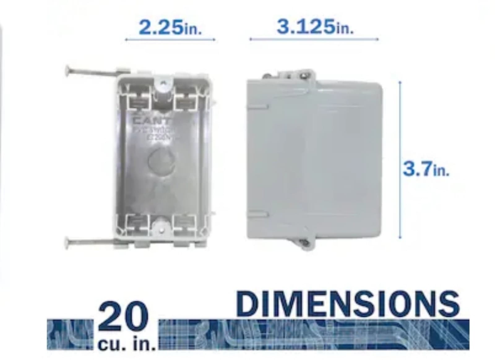 1-Gang PVC New Work Switch/Outlet Electrical Box 1 box - Thumbnail 3