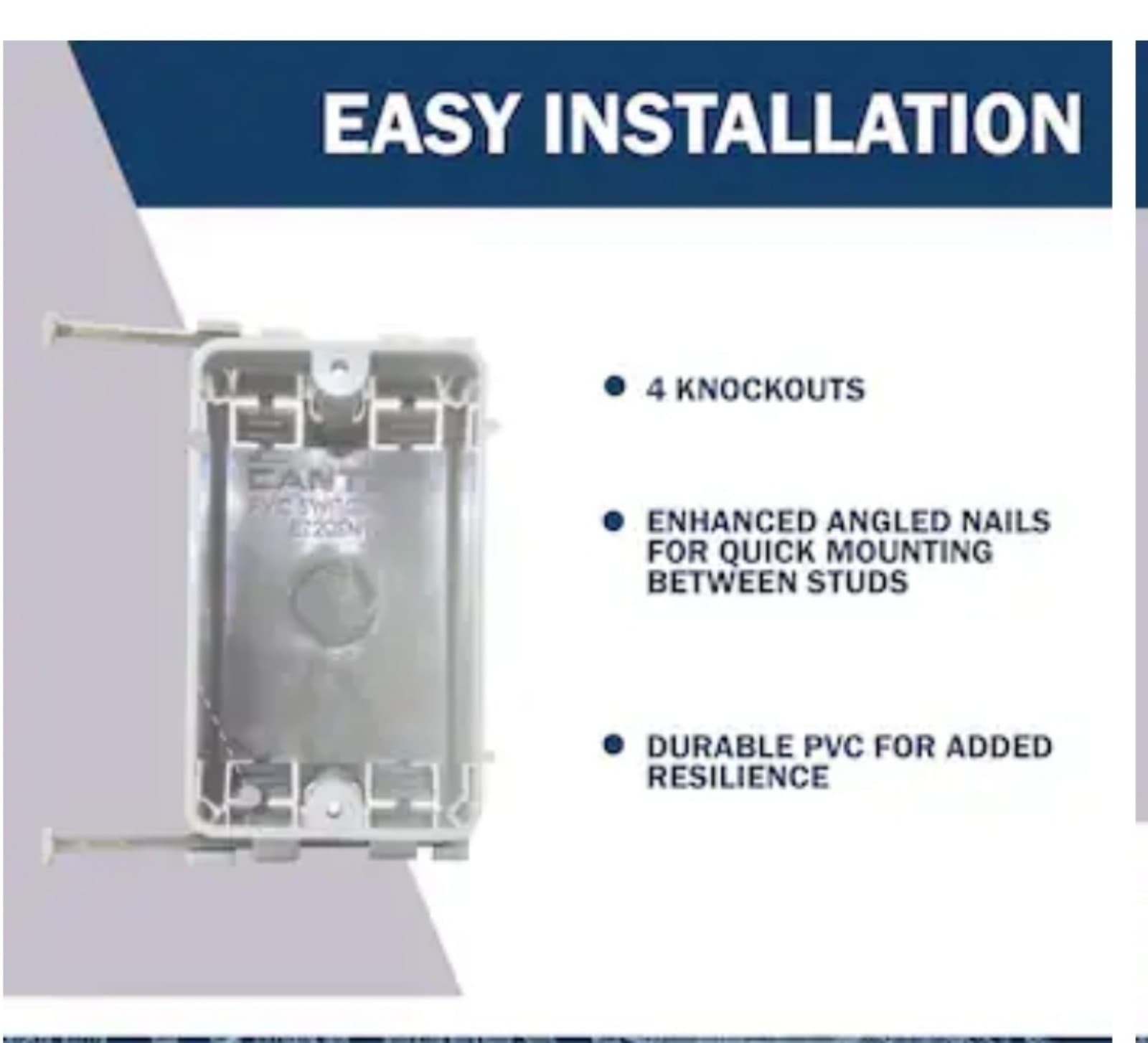 1-Gang PVC New Work Switch/Outlet Electrical Box 1 box - Thumbnail 5