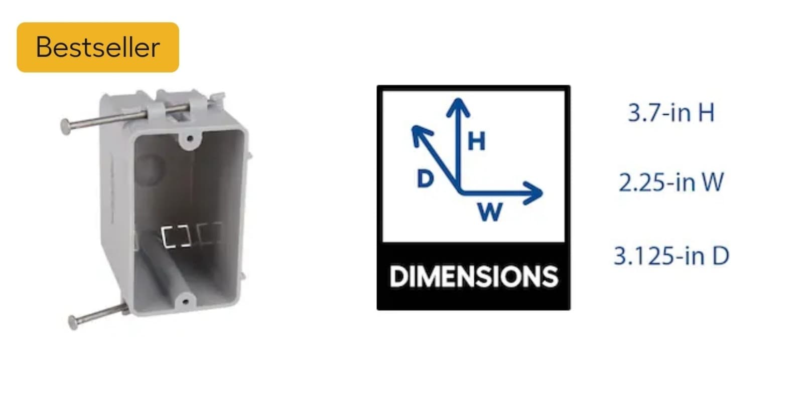 1-Gang PVC New Work Switch/Outlet Electrical Box 1 box - Thumbnail 2