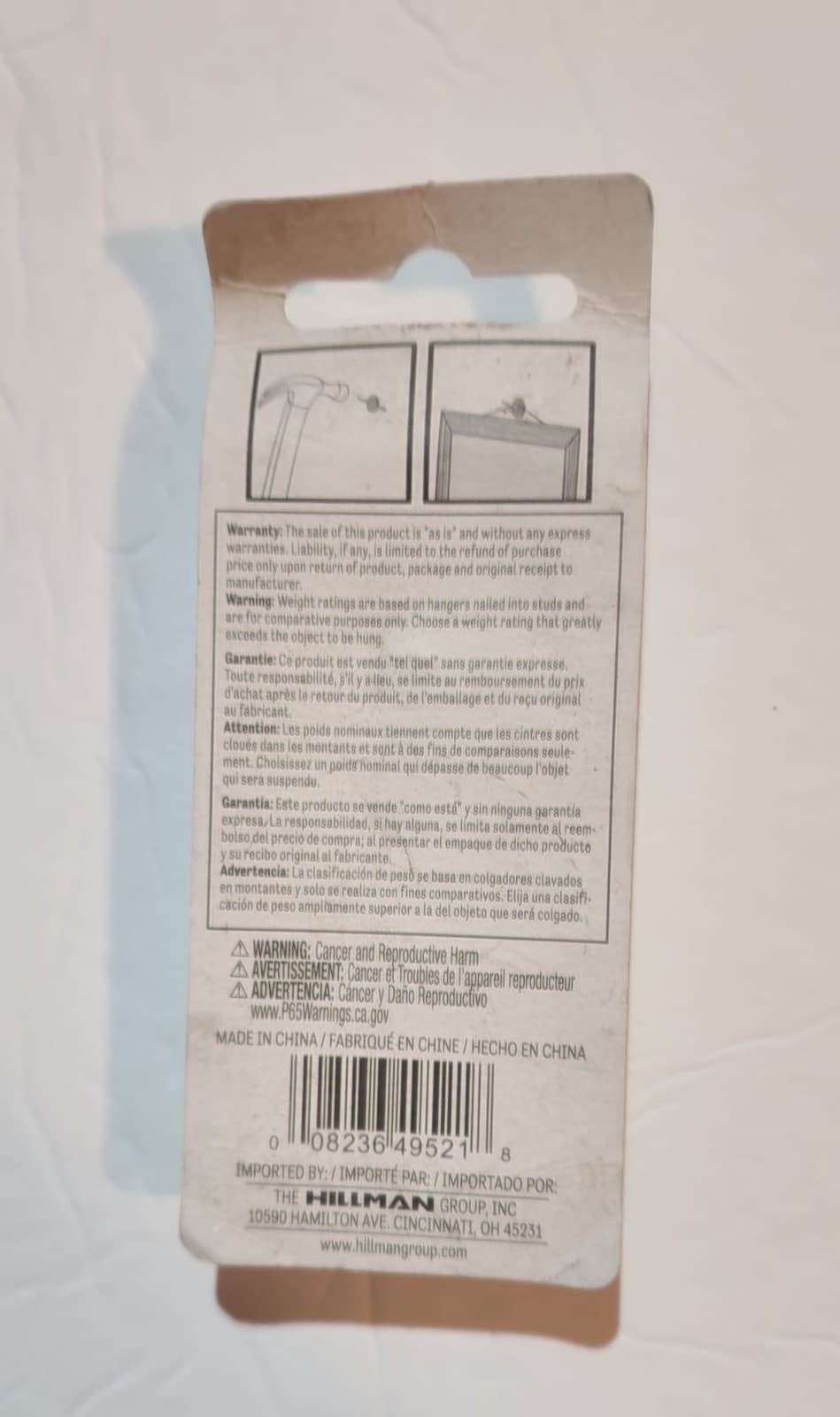 Brass 60 lbs. Capacity Quick Picture Hanger 10pk. Hillman 122186 - Thumbnail 2