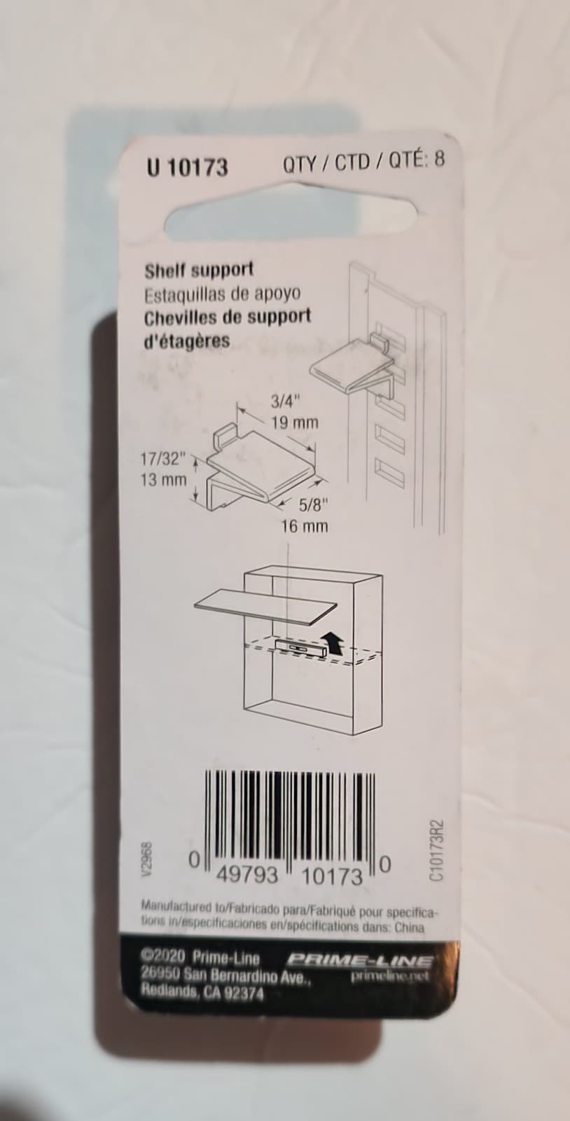 Shelf Pegs/Clips 2packs Of Prime-Line U 10173 - Thumbnail 2
