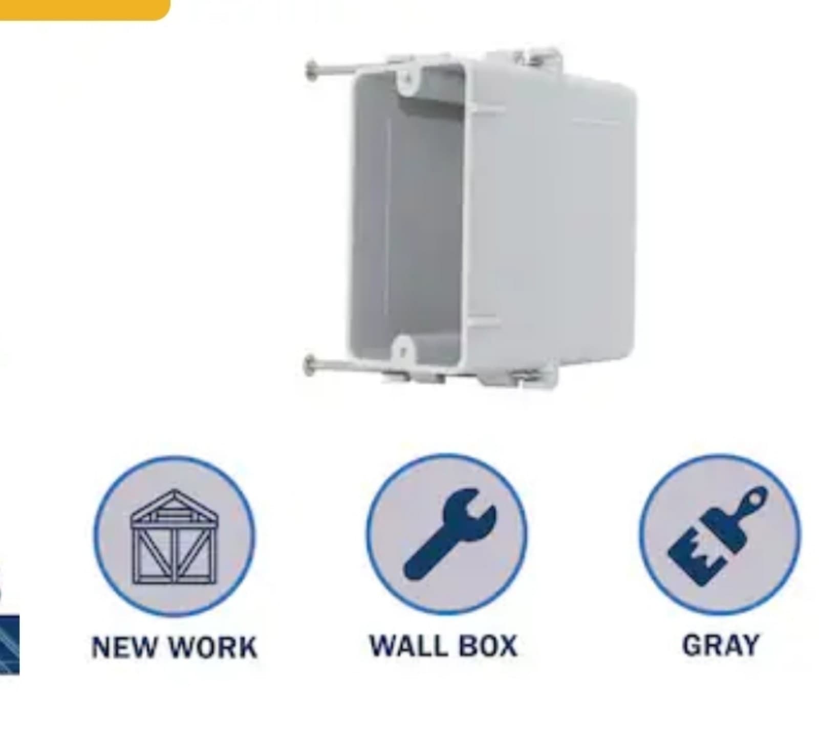 1-Gang PVC New Work Switch/Outlet Electrical Box 1 box - Thumbnail 4