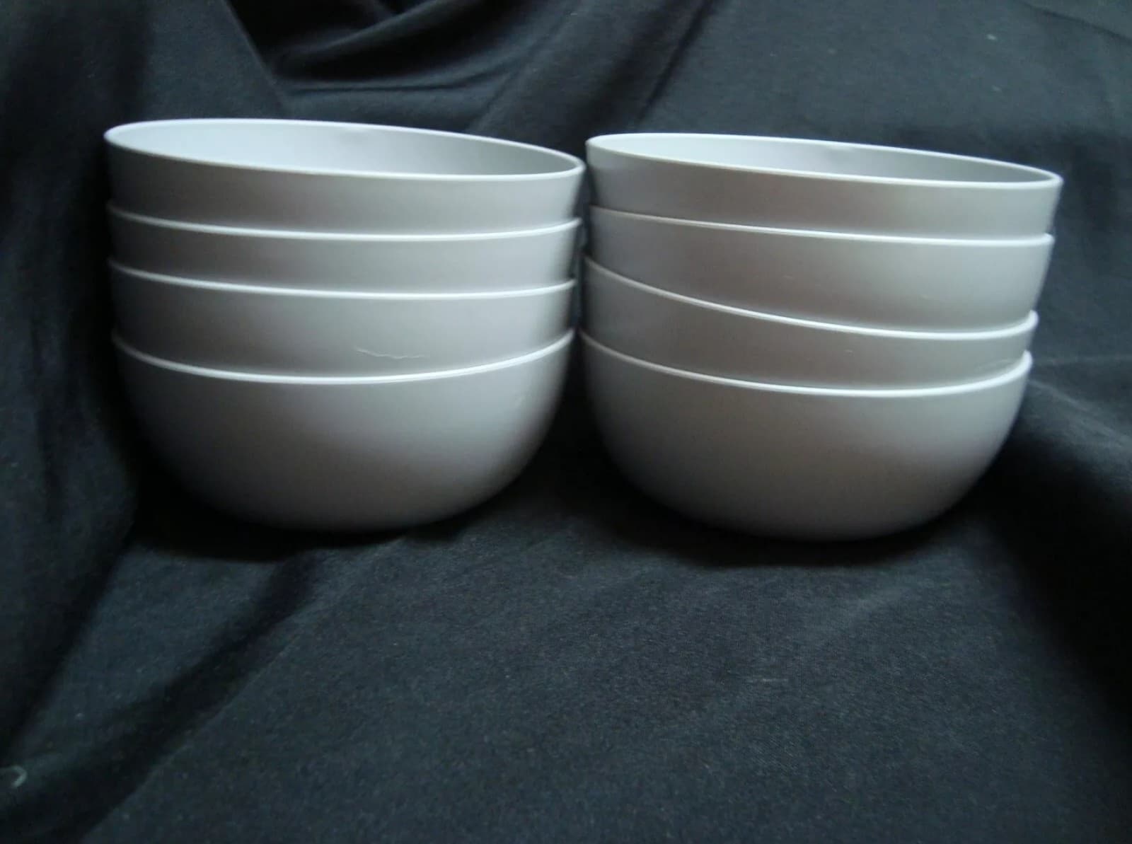 Set of 6 Mainstays Plastic Cereal Salad Bowls, Round, Light Gray 38-Ounce - Thumbnail 2