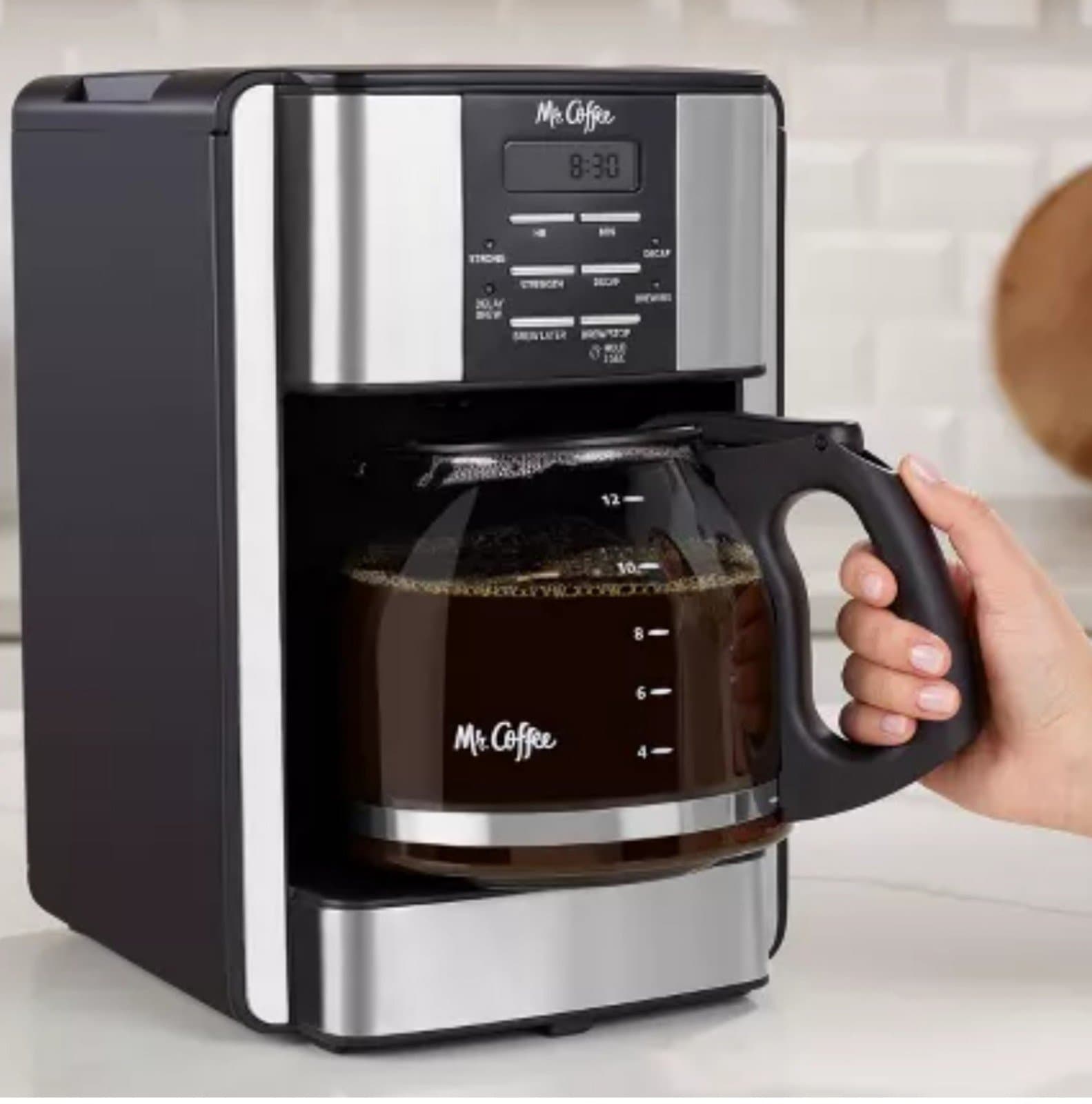 Mr. Coffee 12-Cup Programable Coffee Maker Black/Stainless Steel - Thumbnail 4