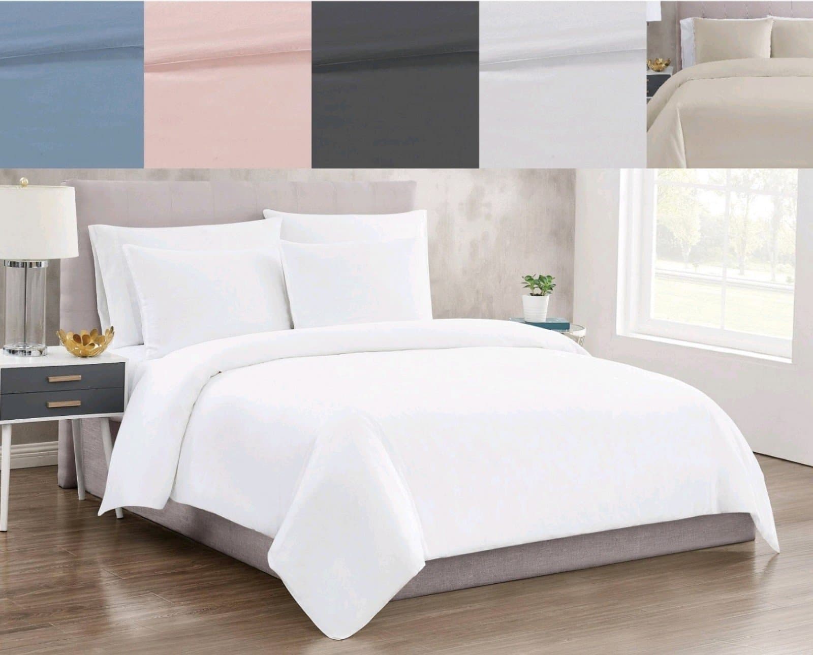 300 Thread Count Cotton Sateen Duvet Set - Christian Siriano NY - Thumbnail 5