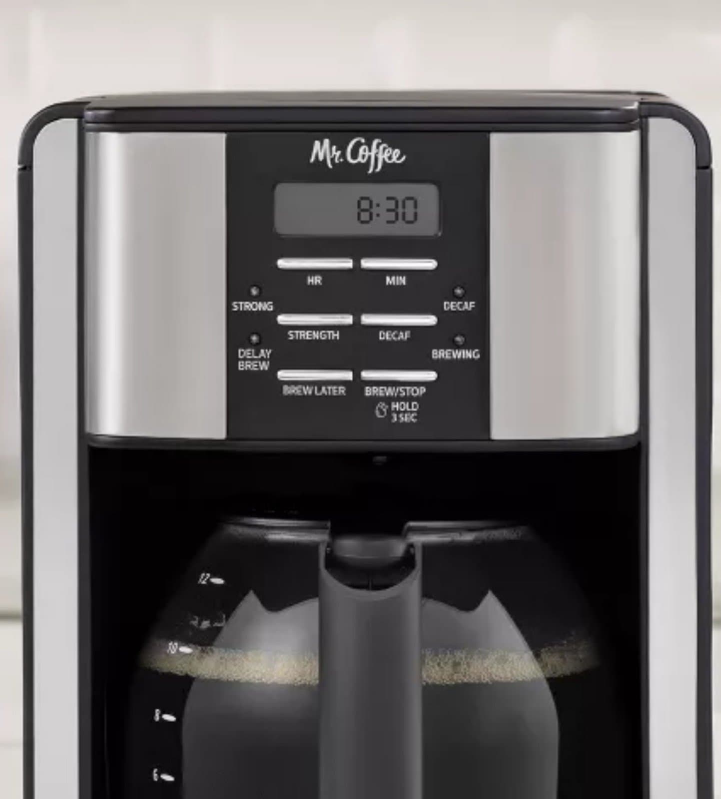 Mr. Coffee 12-Cup Programable Coffee Maker Black/Stainless Steel - Thumbnail 2