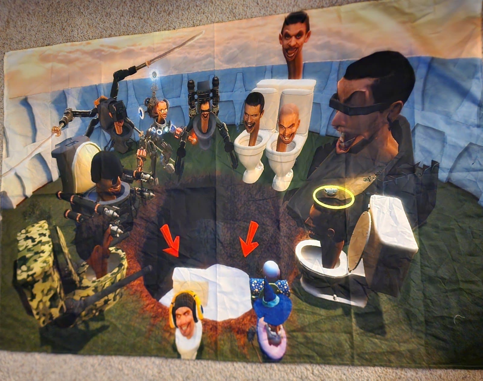 Skibidi Toilet Wall Hanging 59" x 38" - Thumbnail 2