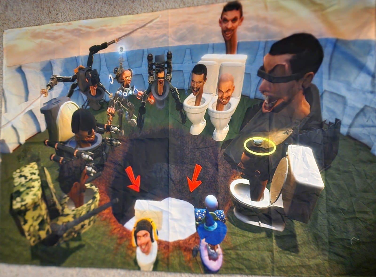 Skibidi Toilet Wall Hanging 59" x 38" - Image 1