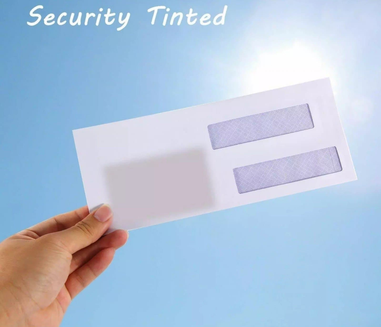 500 Count #8 Double Window Envelopes SELF SEAL Business Mailing 3 5/8" x8 11/16" - Thumbnail 3