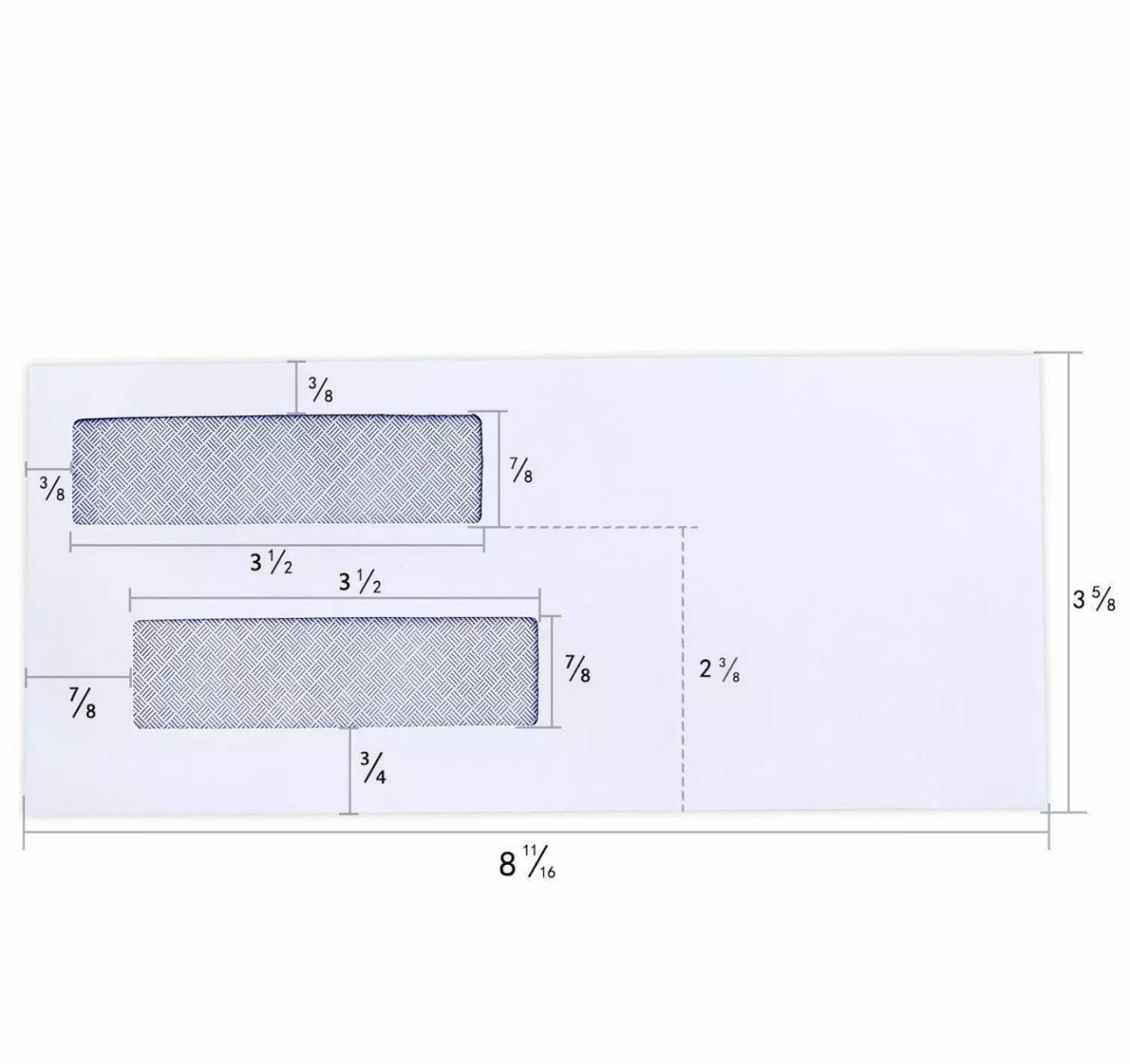 500 Count #8 Double Window Envelopes SELF SEAL Business Mailing 3 5/8" x8 11/16" - Thumbnail 4