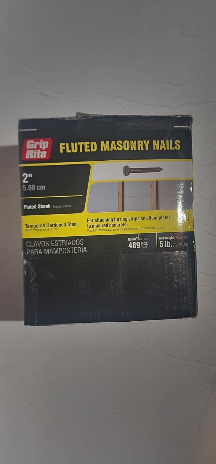 Grip Rite 2in Fluted Masonry Nails 5lbs 489ct - Thumbnail 4