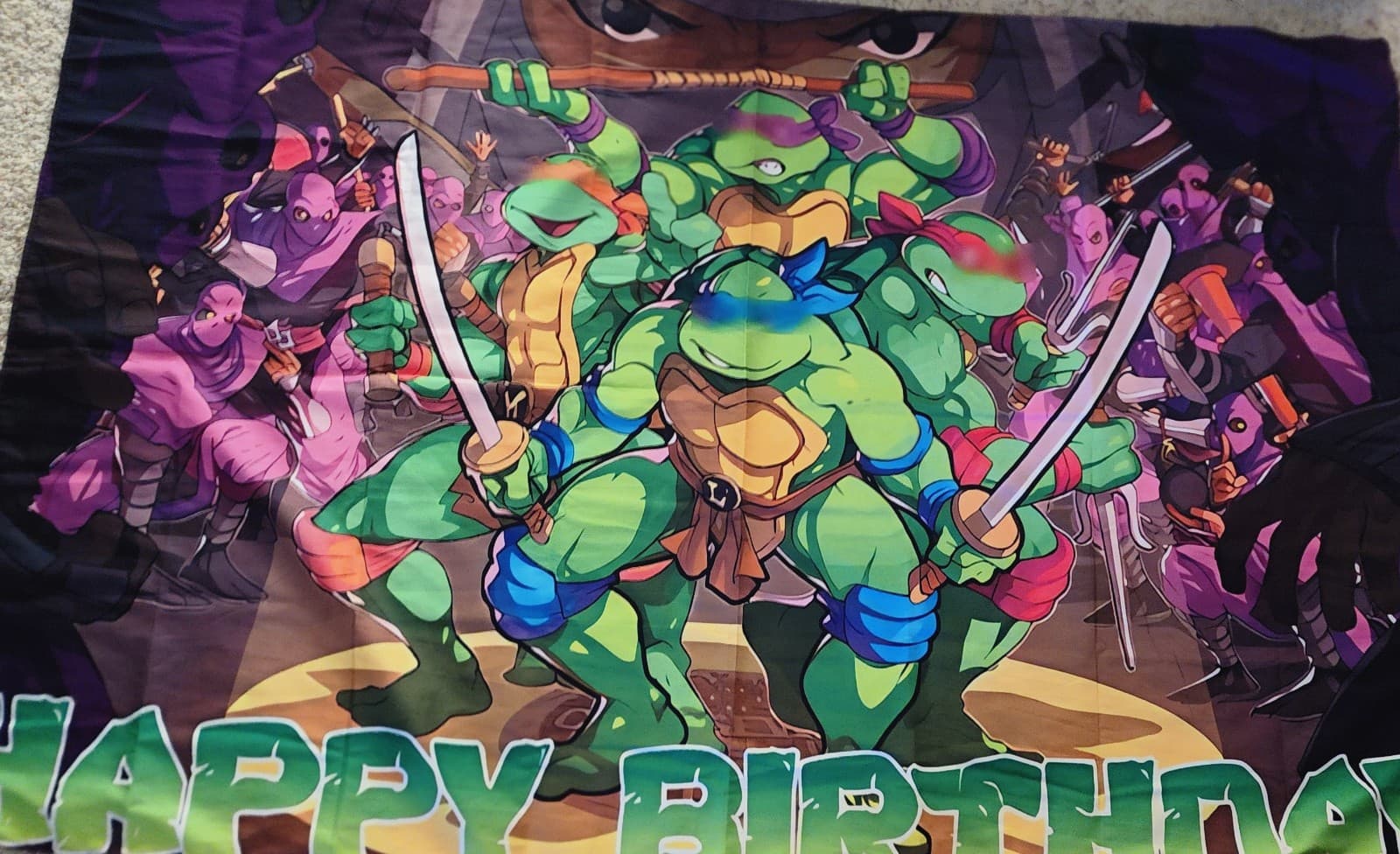 Teenage Mutant Ninja Turtle Happy Birthday Banner - Thumbnail 2
