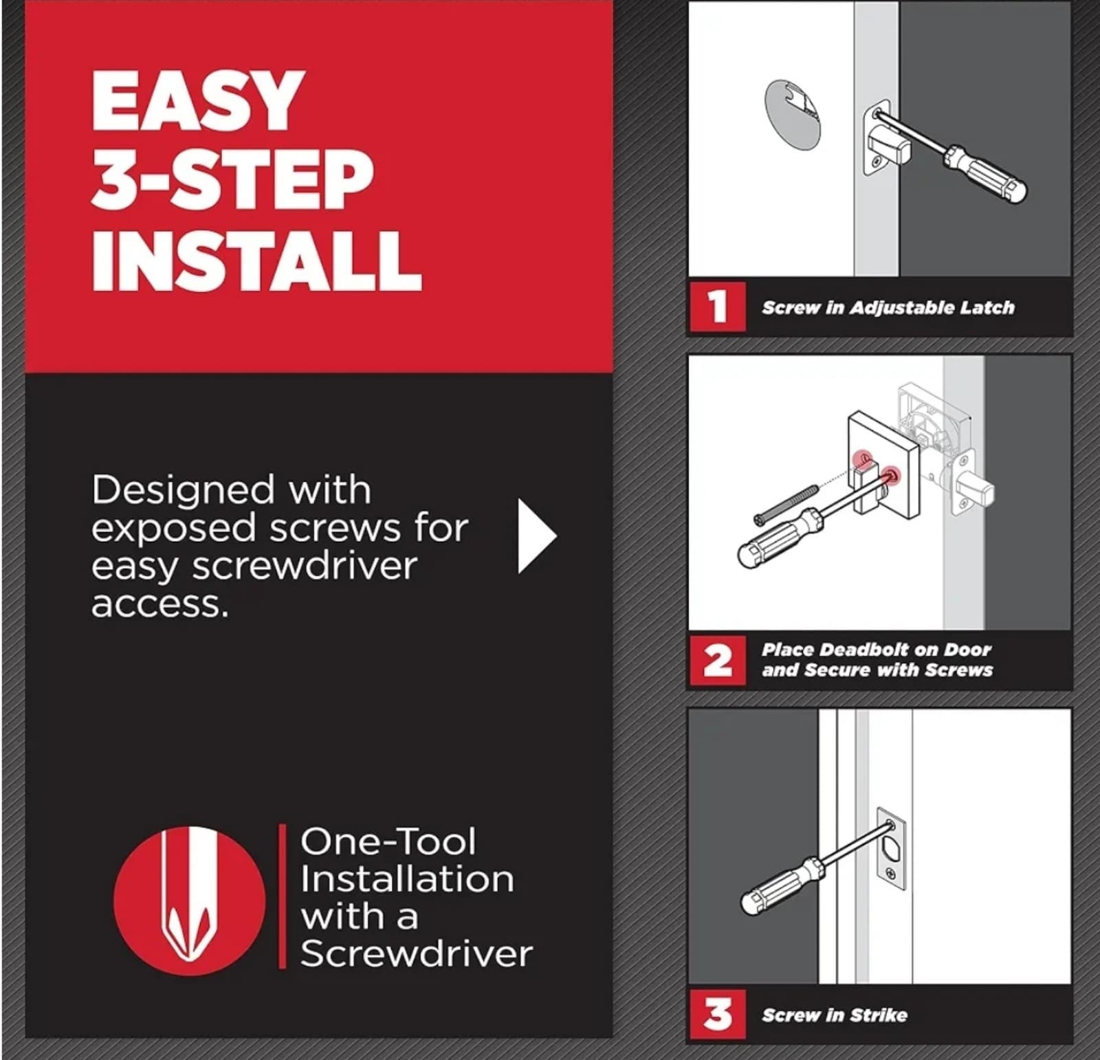 Kwikset Downtown Deadbolt Lock, Matte Black Square Exterior Keyed Front Entry Do - Thumbnail 8