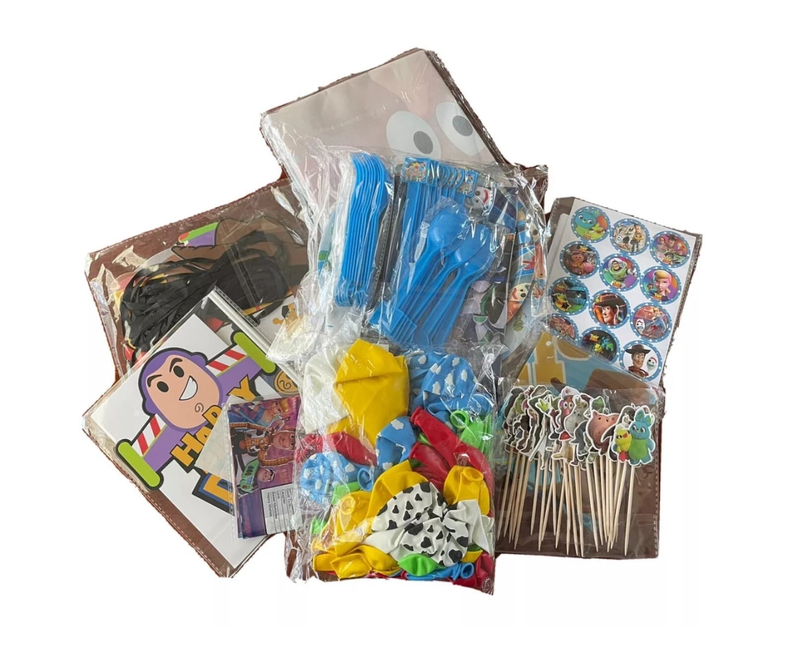 Toy Story Birthday Party Supplies Plates Banner Balloons Stickers Cupcake Topper - Thumbnail 3