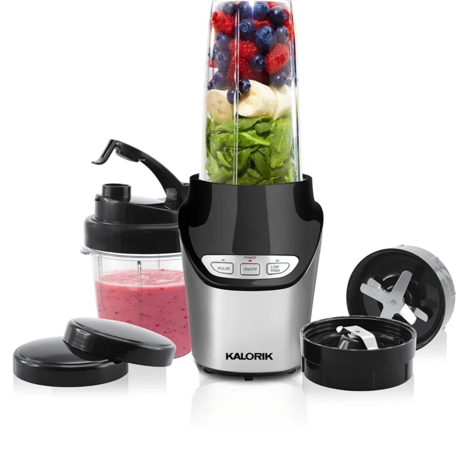 Kalorik 8-Piece Nutrition Blender Set, Black - Thumbnail 2
