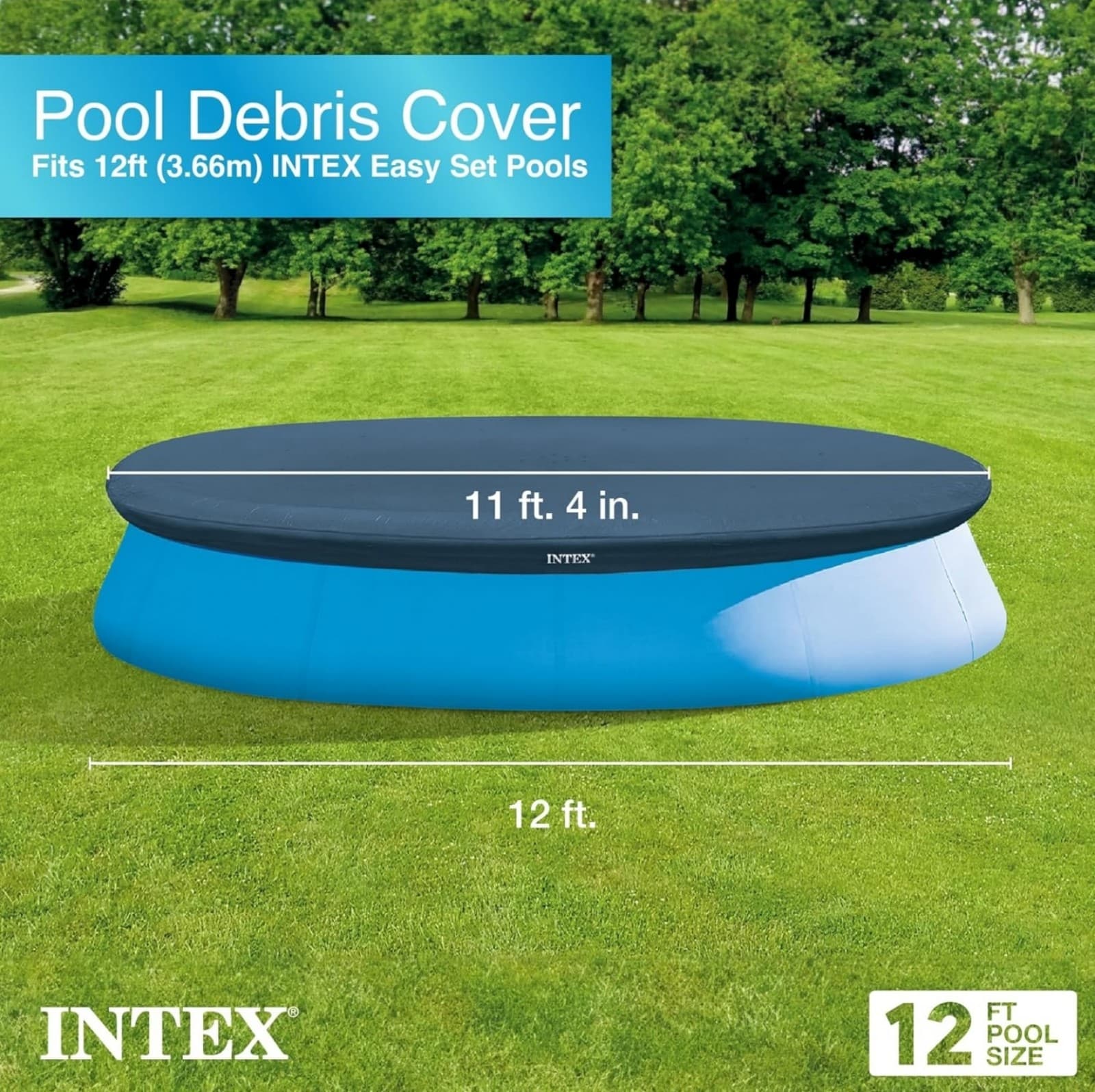 Intex 12ft Round Easy Set Pool Cover - Thumbnail 3