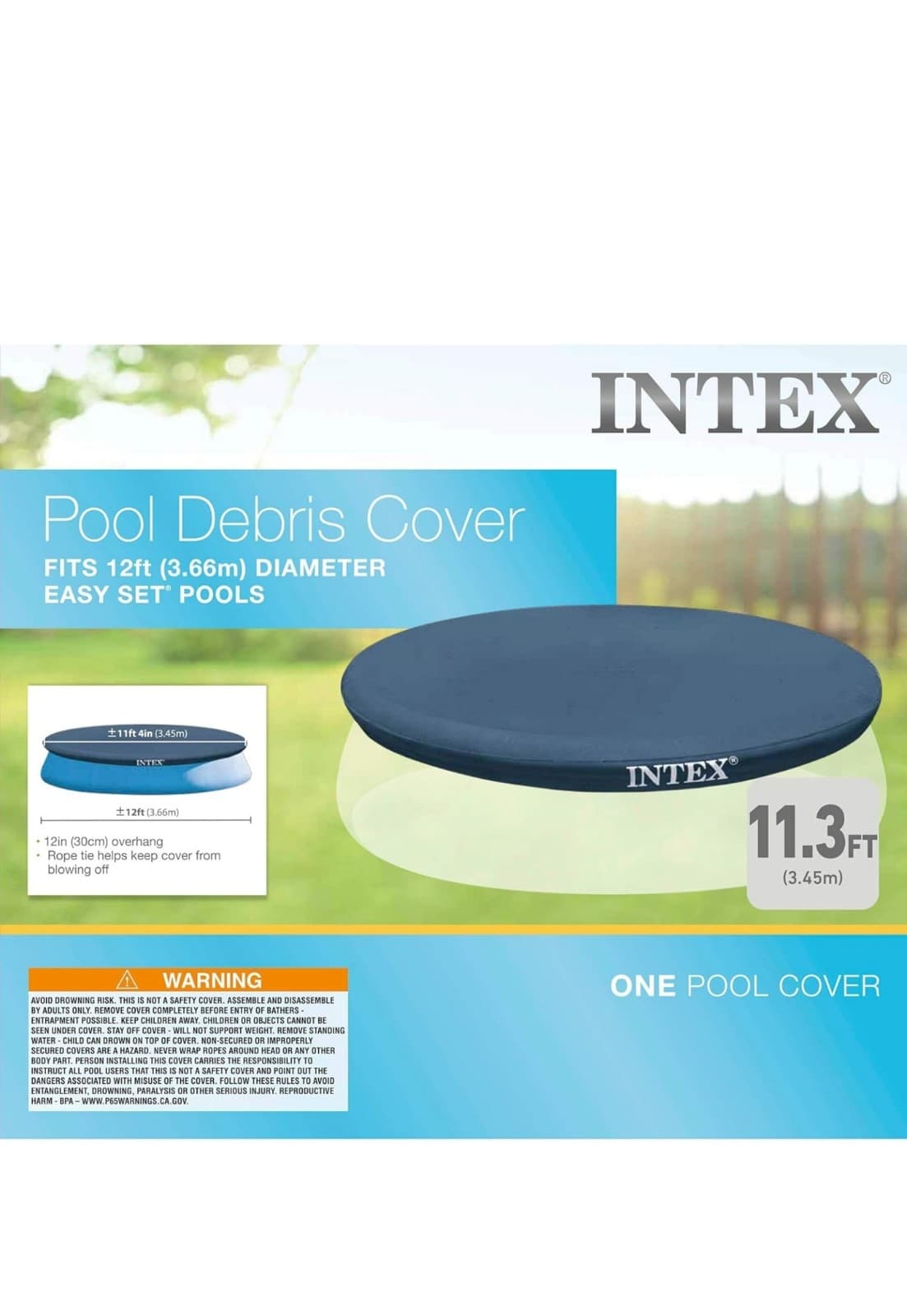 Intex 12ft Round Easy Set Pool Cover - Thumbnail 2