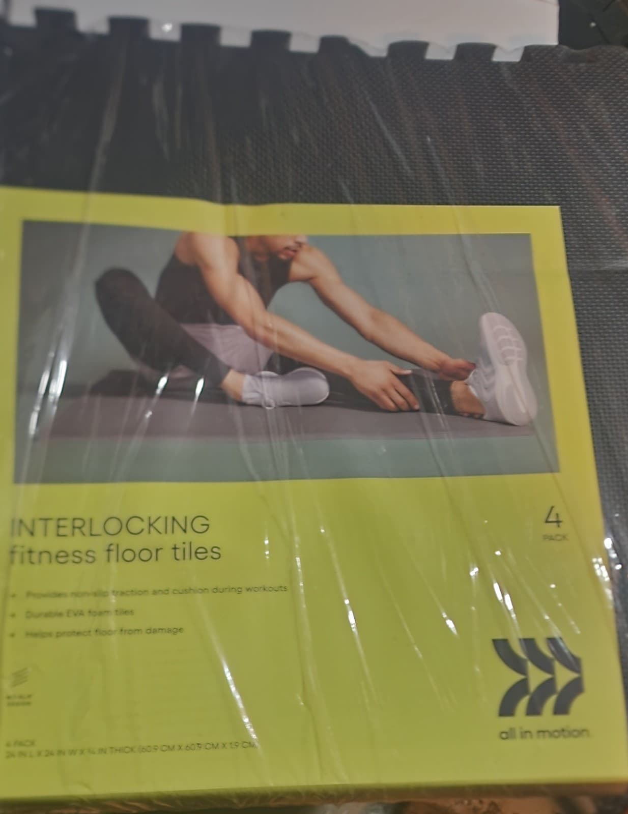 Fitness Floor Tiles Black 4 pack - Image 1