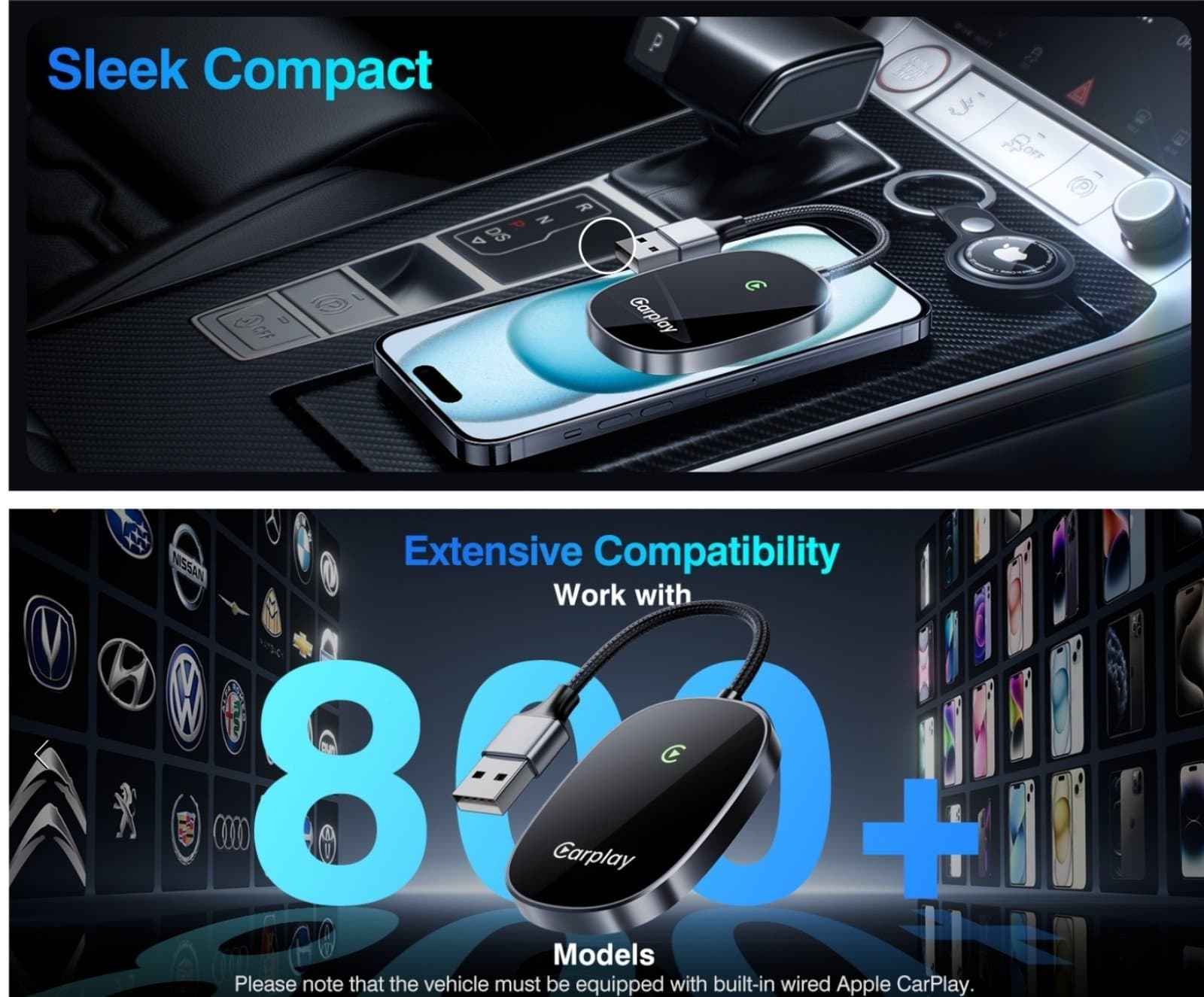 Wireless CarPlay Adapter 2024 Upgraded, Converts Factory Wired CarPlay to Wirele - Thumbnail 4