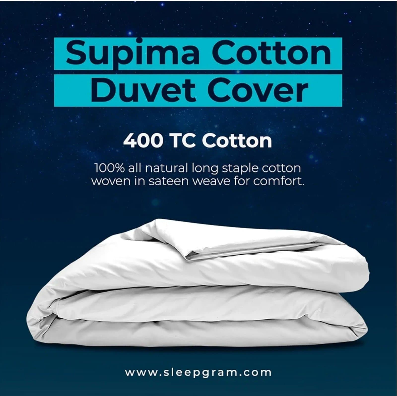 Sleepgram King Size White Duvet Cover - Thumbnail 2