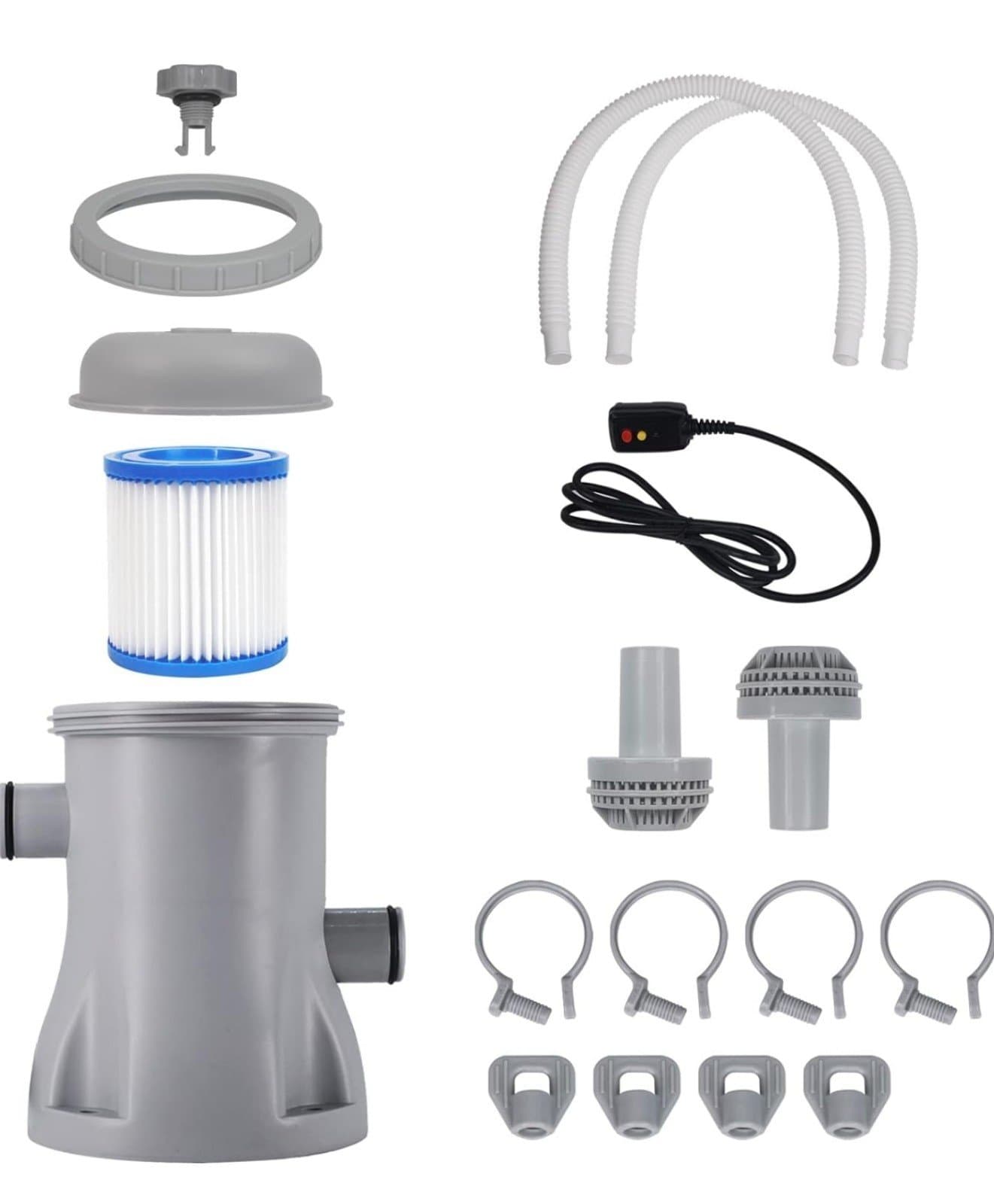 Filter Pump for Above Ground Pools 330 GPH Pump Flow Rate Pool Filter for Inflat - Image 1