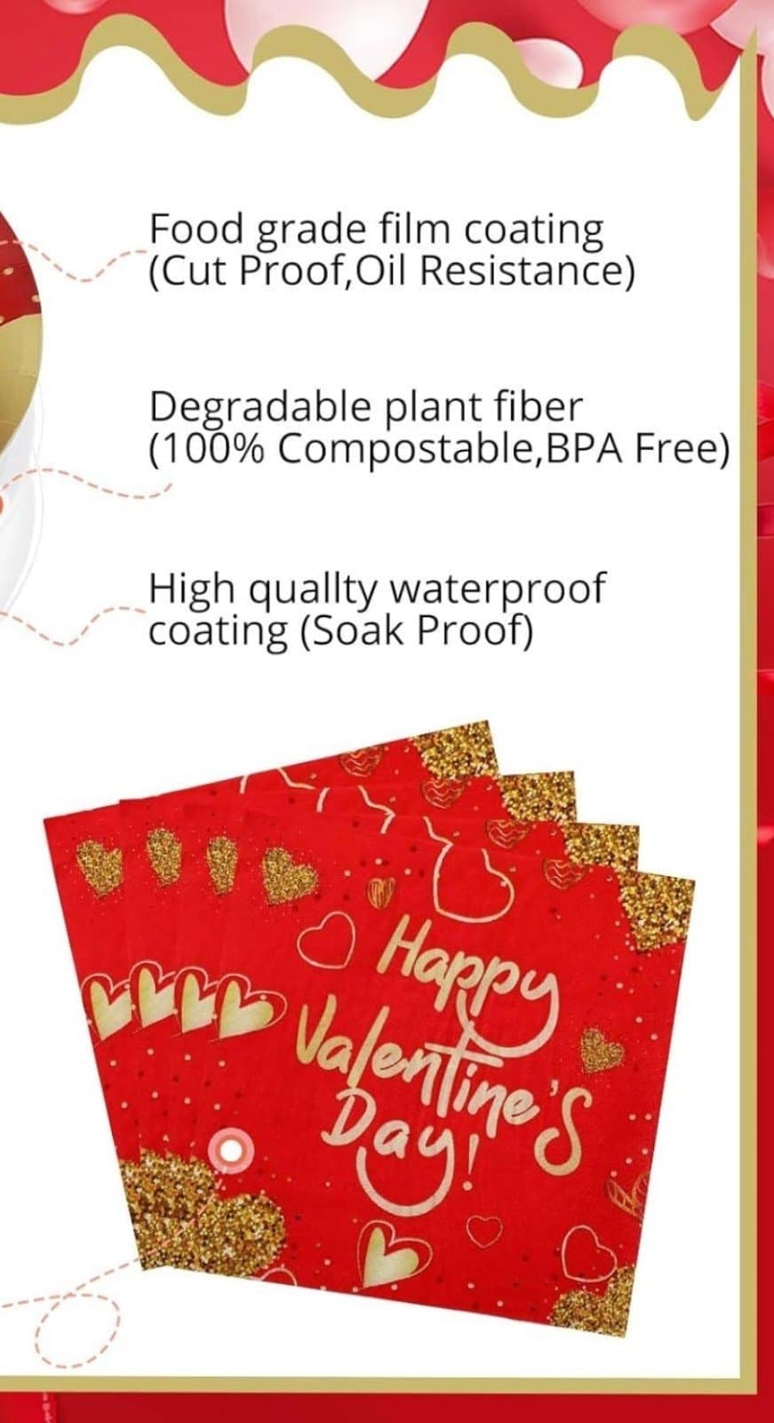 Happy Valentine's Day Plates & Napkins 100ct - Image 1