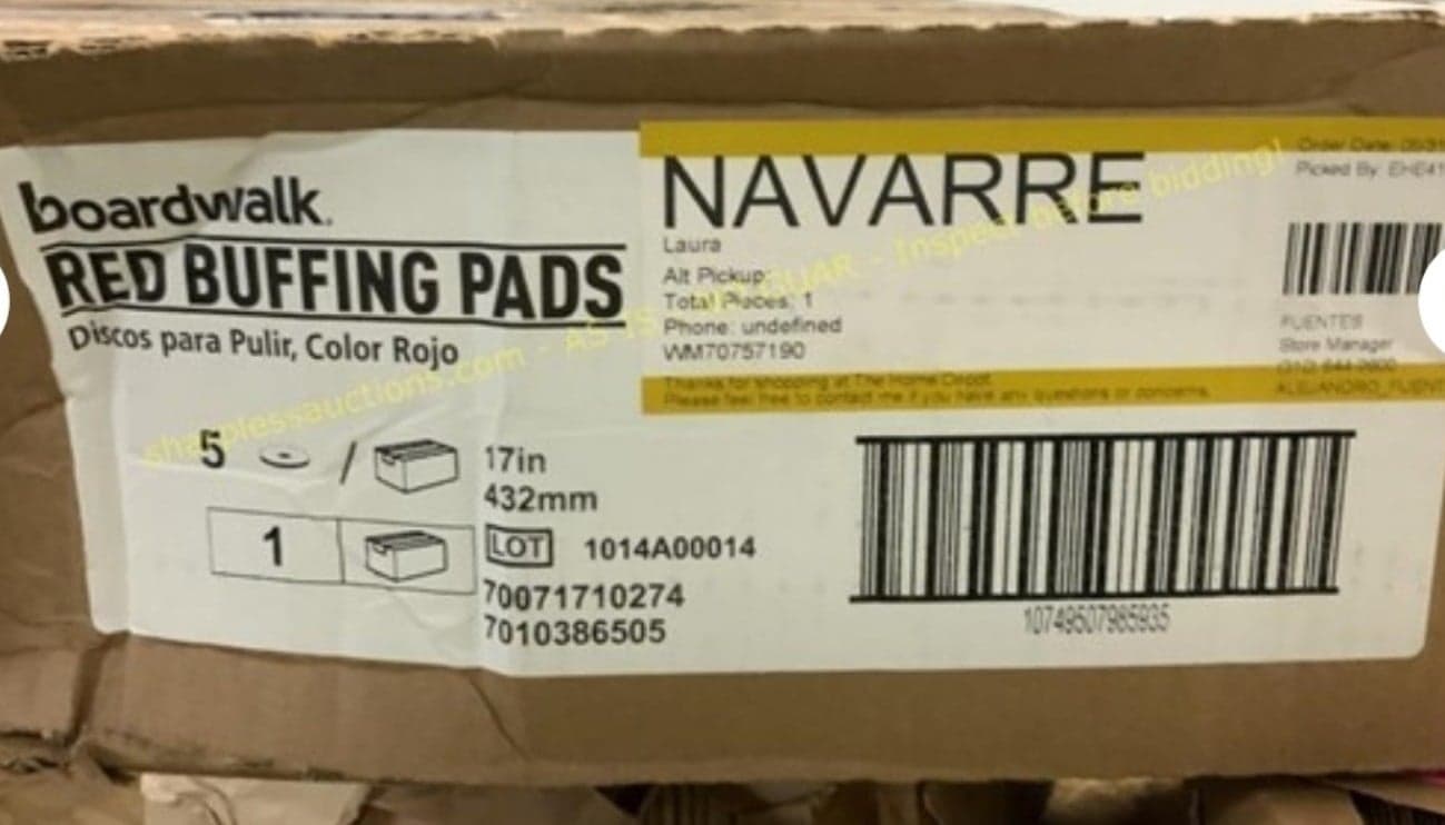 Buffing Floor Pads, 17 In. Dia, Red, (5-carton) - Thumbnail 3