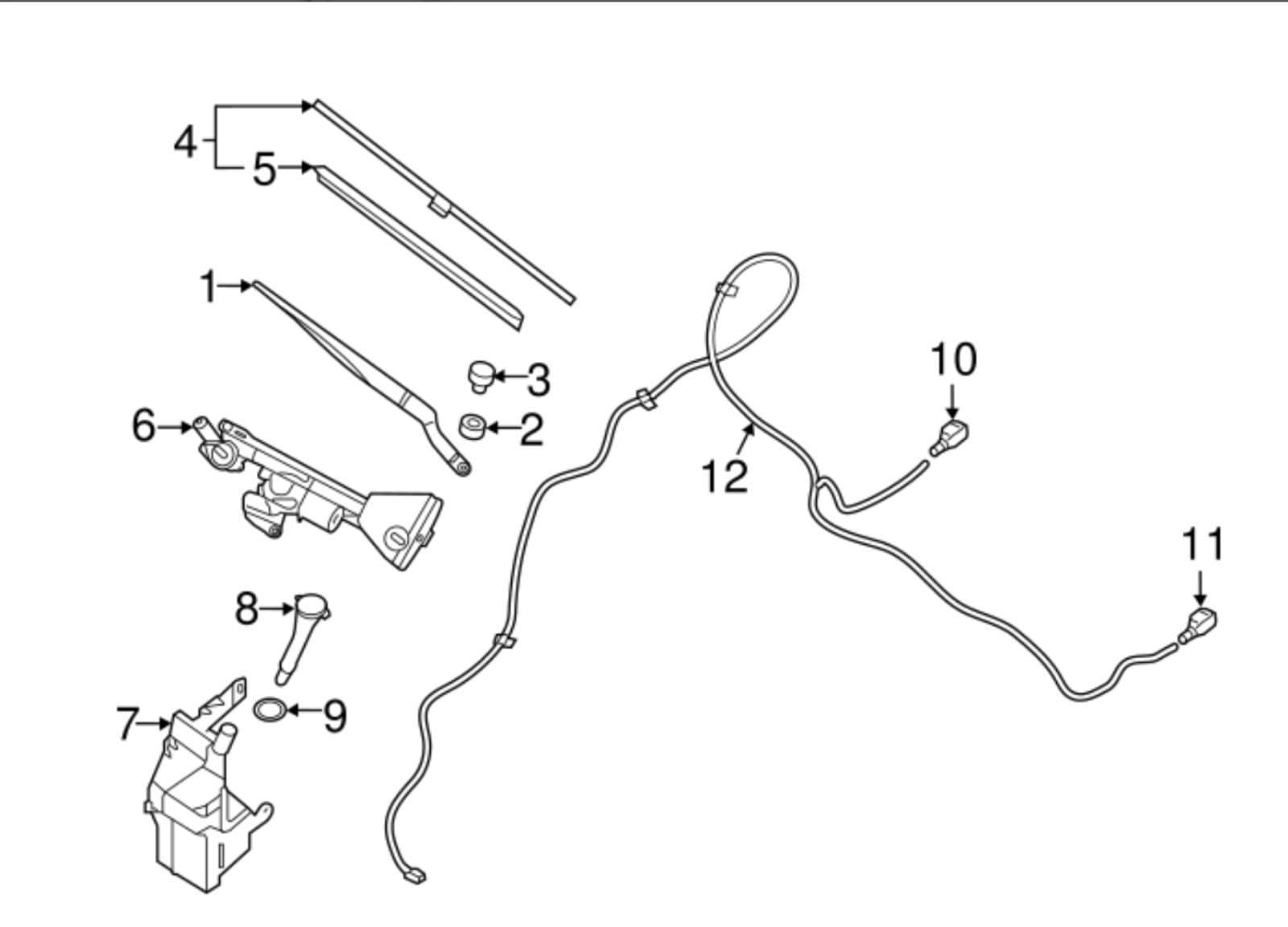 Nissan Altima Washer Fluid Tank 28910-9HM0A Fill Neck & Tube Included - Thumbnail 3