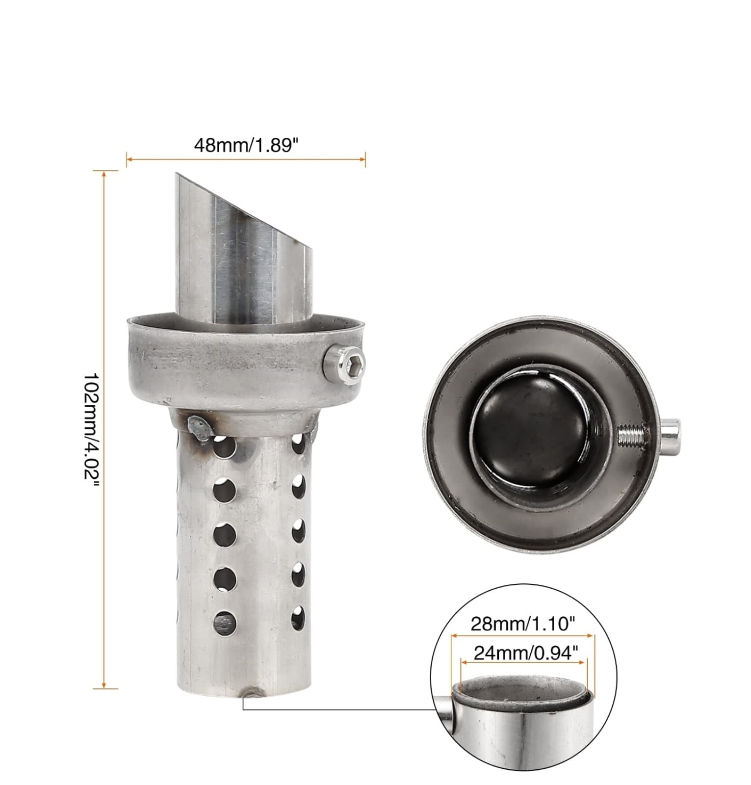 Hexagonal Universal Motorbike Exhaust Pipe Baffle Muffler - Thumbnail 3