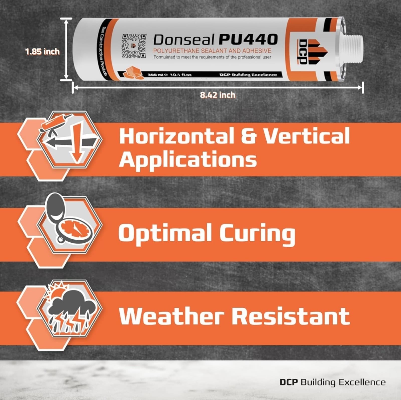 Donseal PU440 Polyurethane Concrete Sealant - Non-Sag Caulking for Concrete - Thumbnail 4