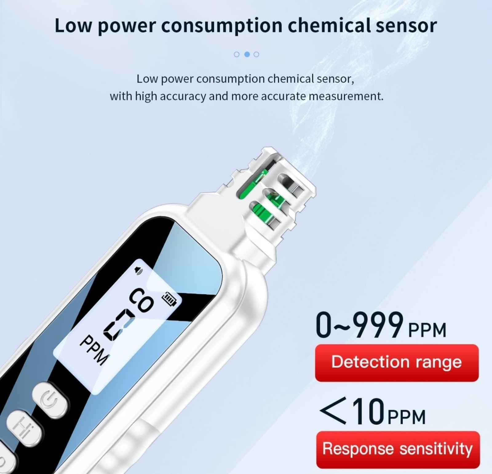 Carbon Monoxide Detector, Portable Mini CO Detector with Alarm - Thumbnail 2