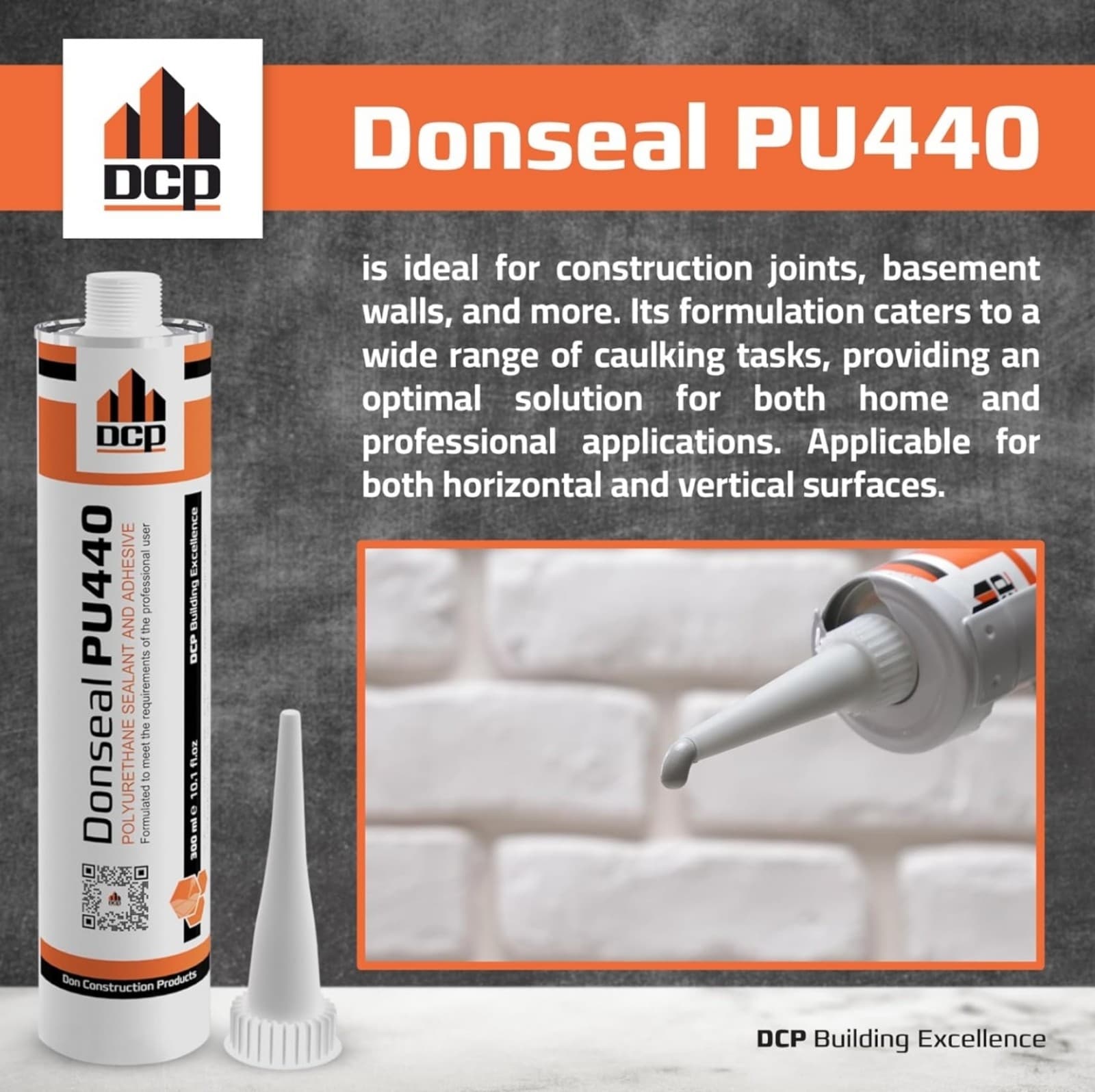 Donseal PU440 Polyurethane Concrete Sealant - Non-Sag Caulking for Concrete - Thumbnail 3