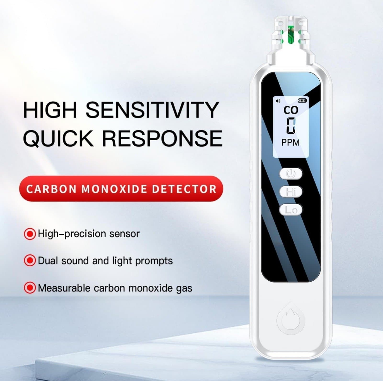 Carbon Monoxide Detector, Portable Mini CO Detector with Alarm - Thumbnail 3