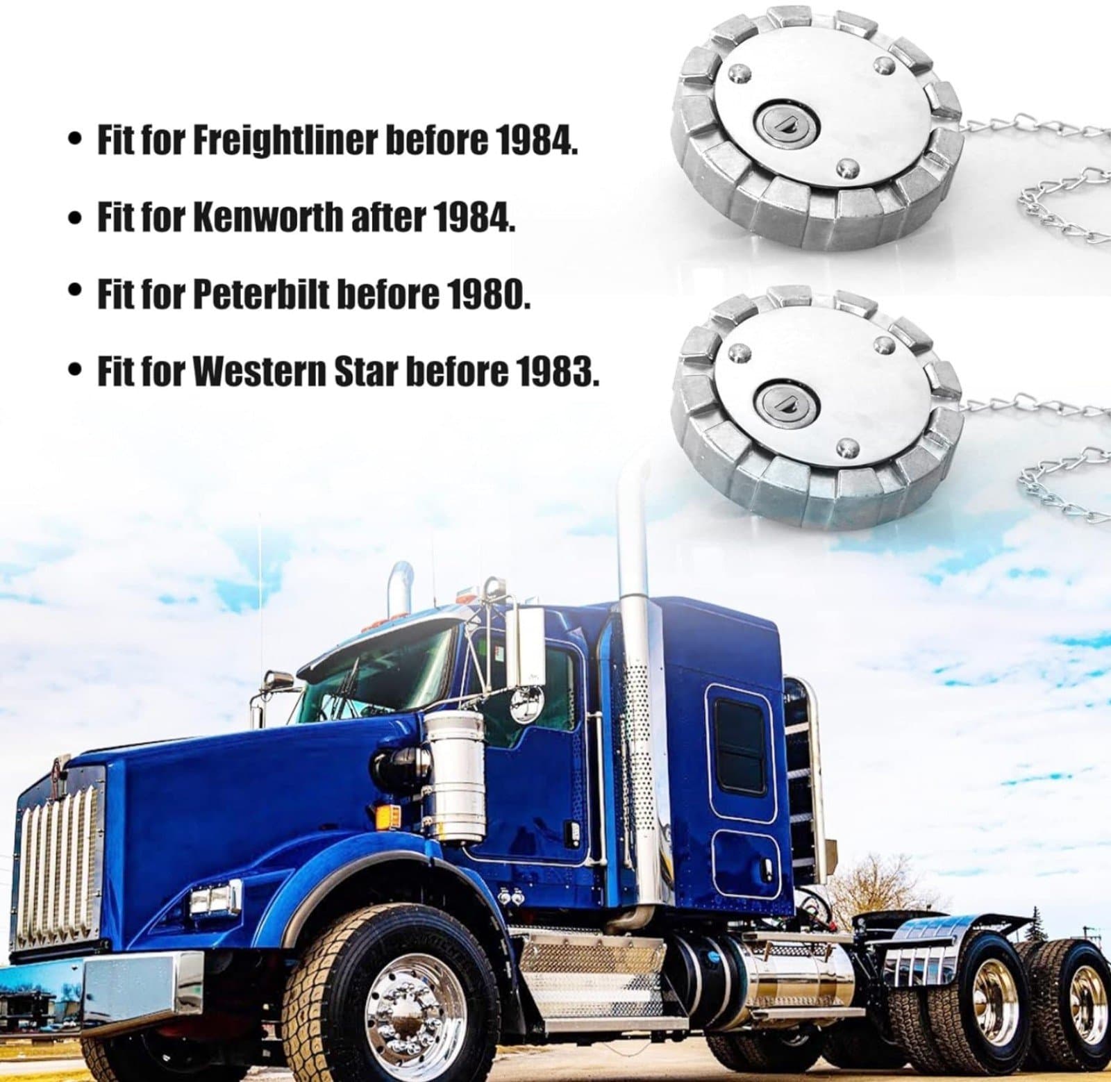 Locking Diesel Fuel Cap Compatible with Freightliner Kenworth Western Star - Thumbnail 4