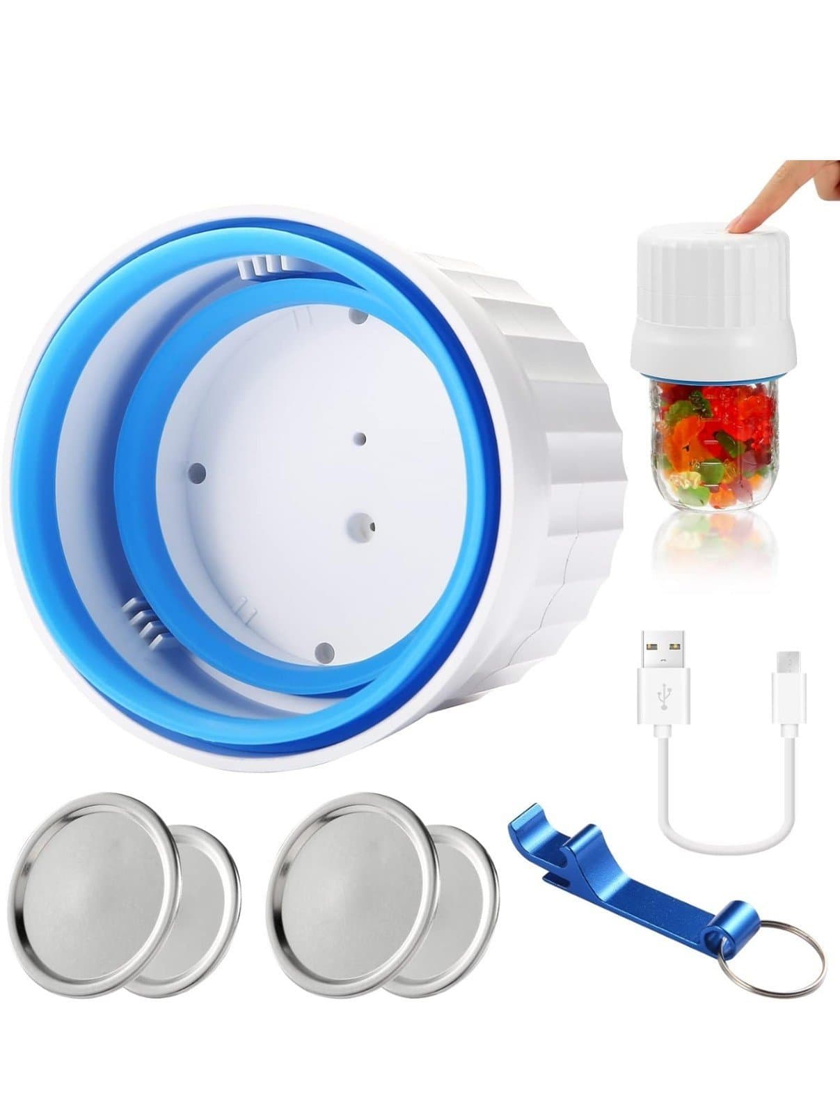 Electric Mason Jar Vacuum Sealer Kit :Cordless Vacuum Sealer Kit for Wide Mouth - Image 1