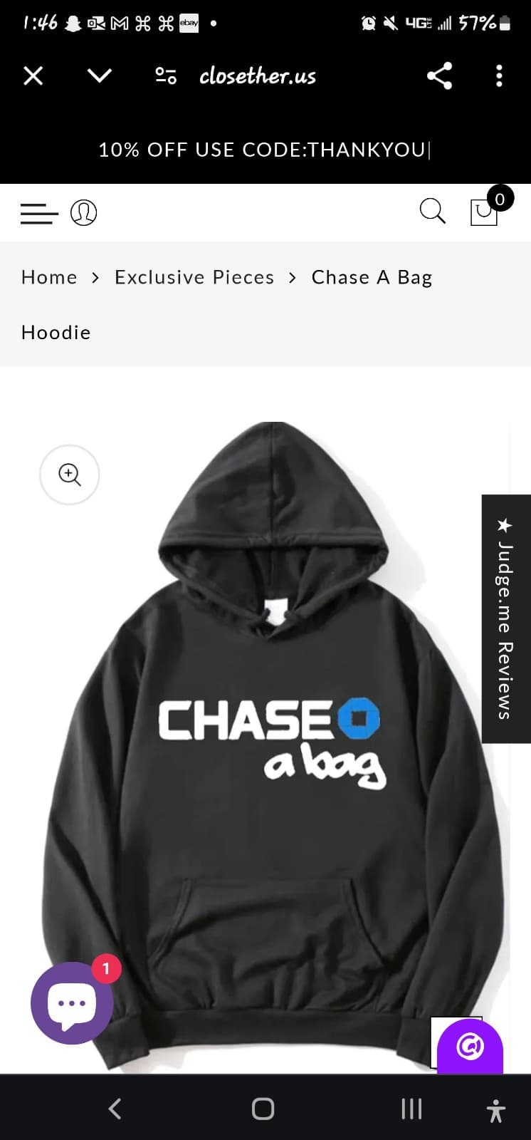 Chase a Bag Hoodie sz M/L - Thumbnail 3