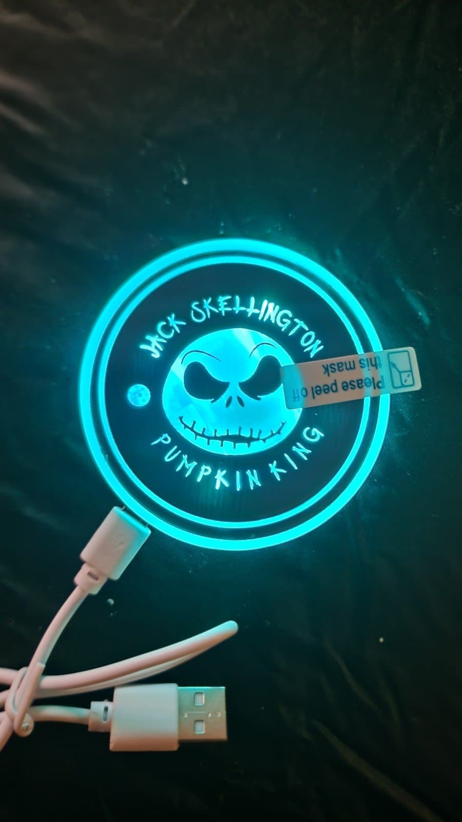 Car Cupholder Lights Jack Skellington Pumpkin King - Image 1