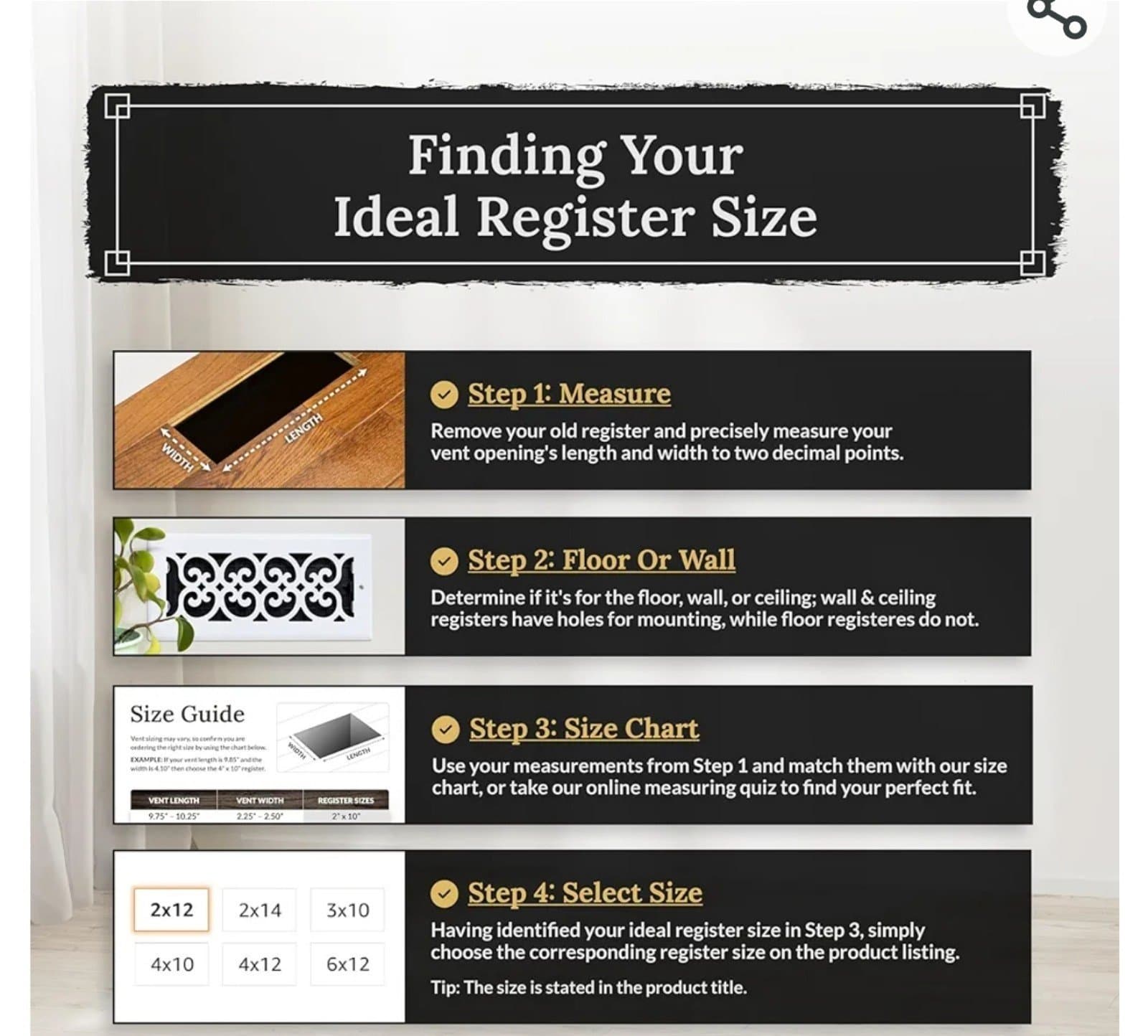 Floor Vent Cover Register Cover - Thumbnail 3